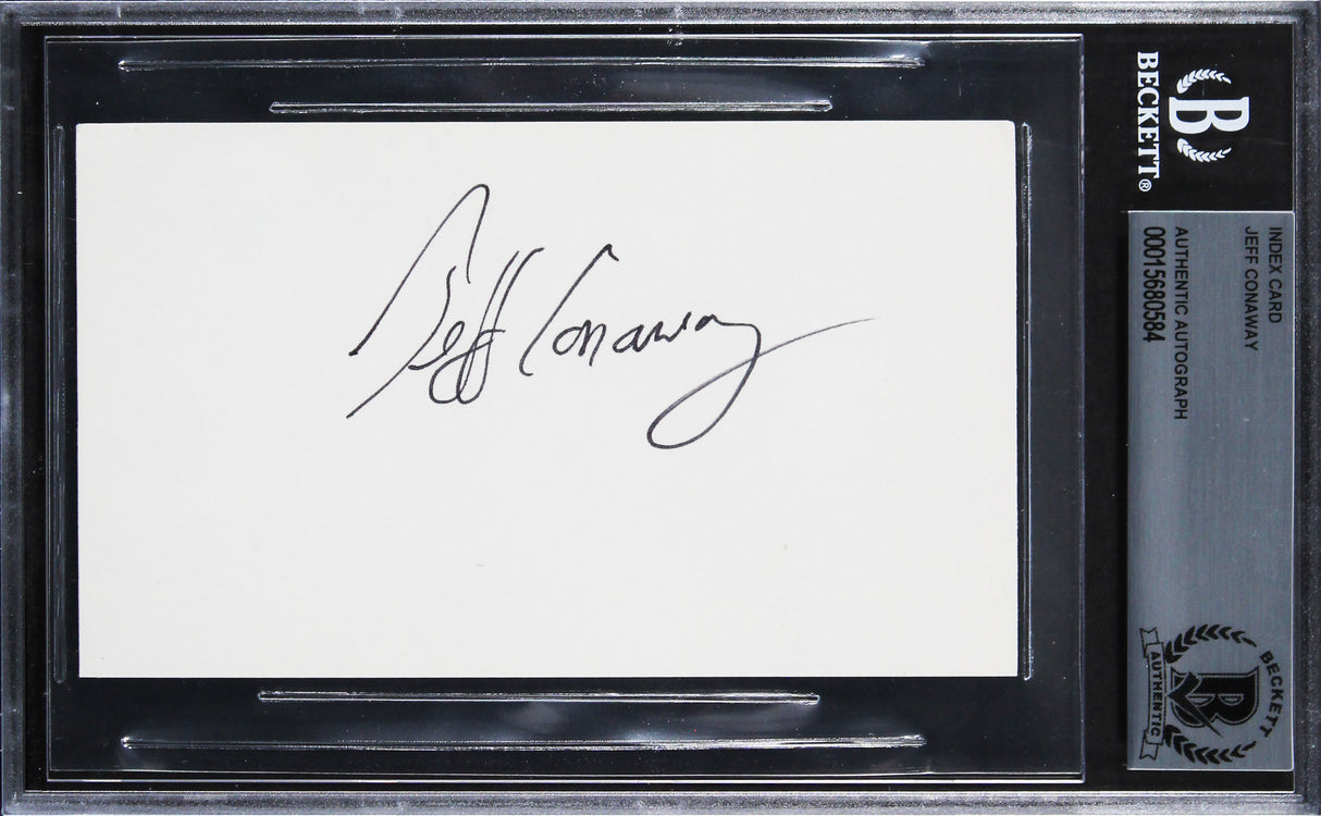 Jeff Conaway Taxi Authentic Signed 3x5 Index Card Autographed BAS Slabbed 2