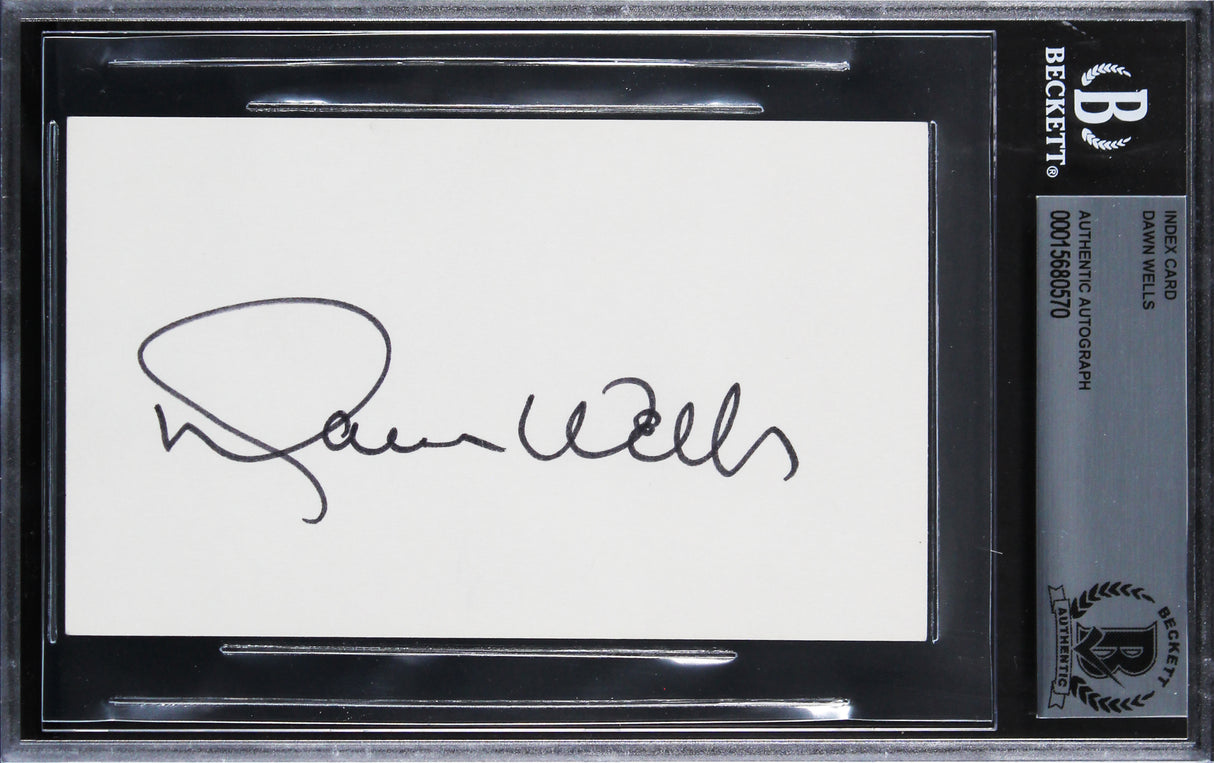 Dawn Wells Gilligan's Island Authentic Signed 3x5 Index Card BAS Slabbed