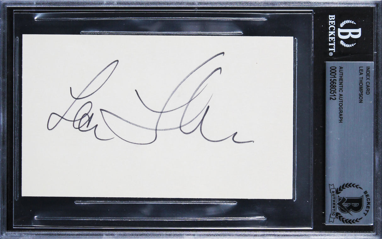 Lea Thompson Back To The Future Authentic Signed 3x5 Index Card BAS Slabbed