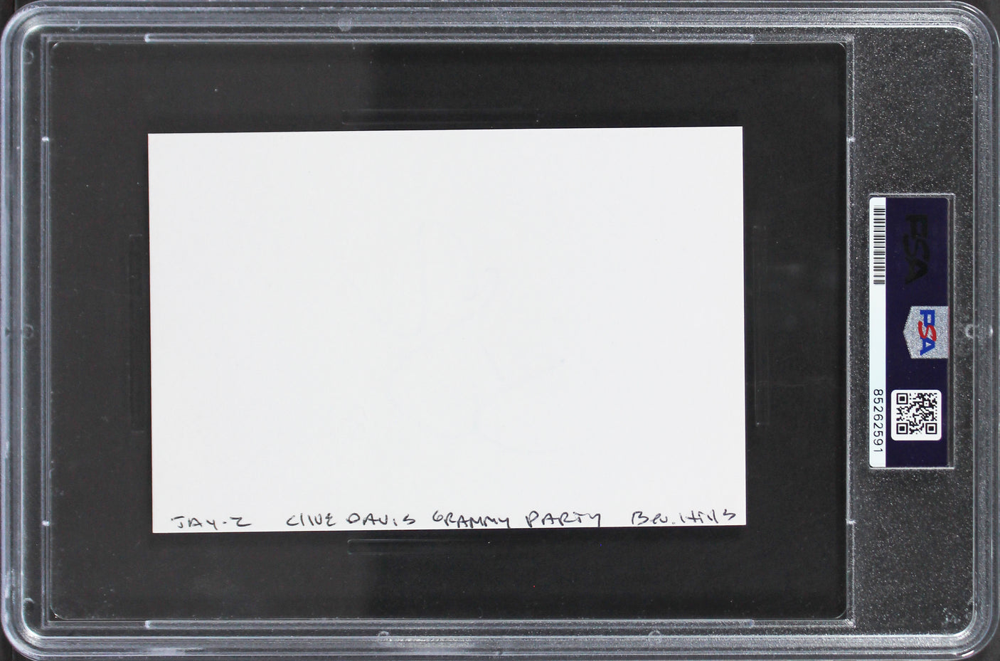 Jay-Z Authentic Signed 4x6 Index Card Autographed PSA/DNA Slabbed