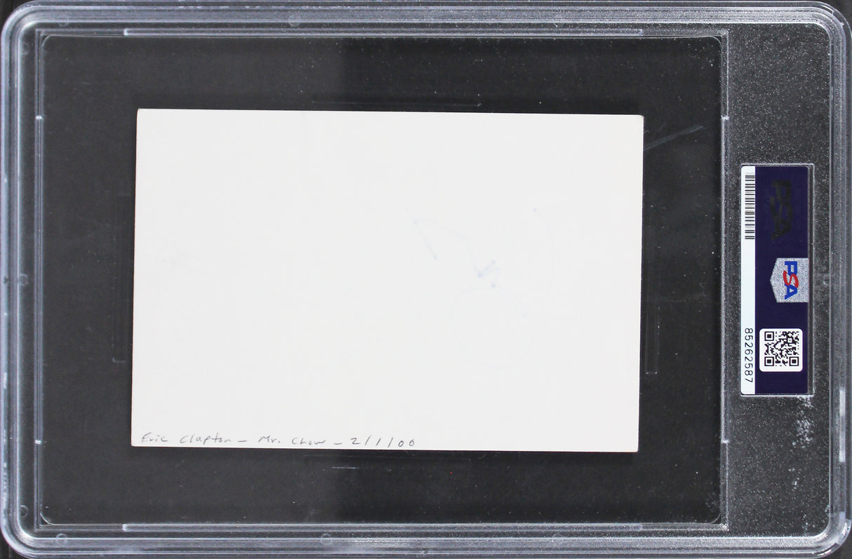 Eric Clapton Authentic Signed 4x6 Index Card PSA/DNA Slabbed