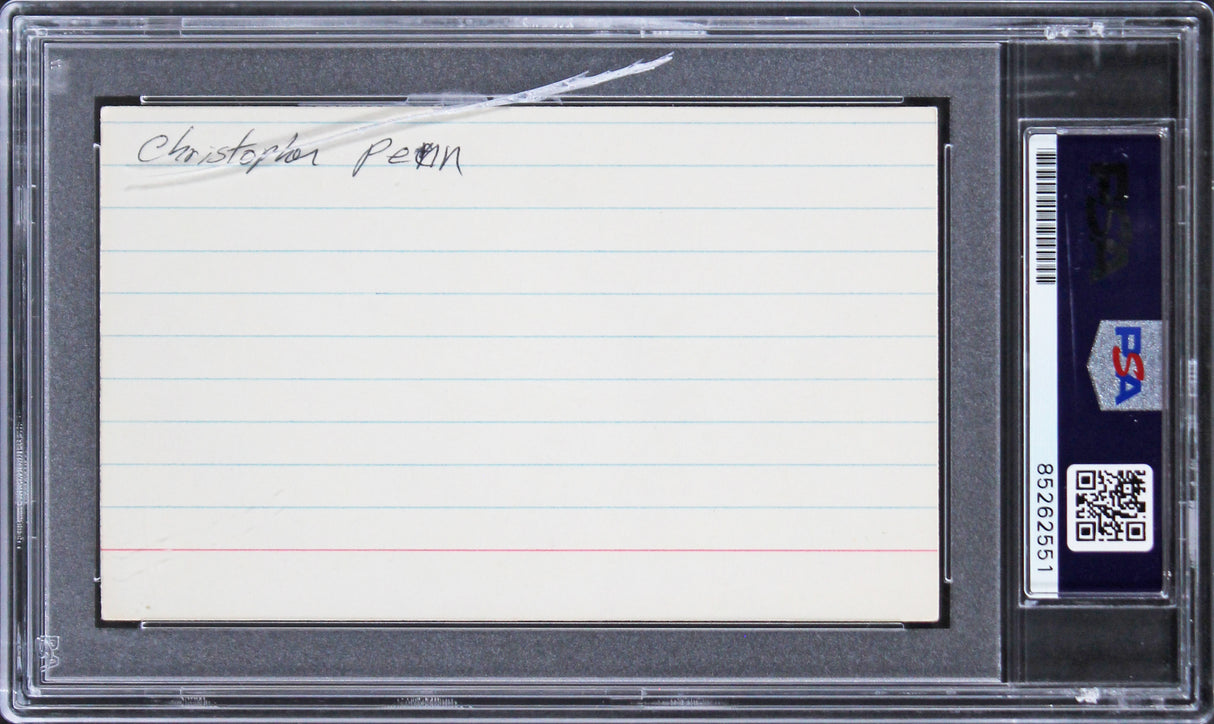 Chris Penn Footloose Authentic Signed 3x5 Index Card PSA/DNA Slabbed