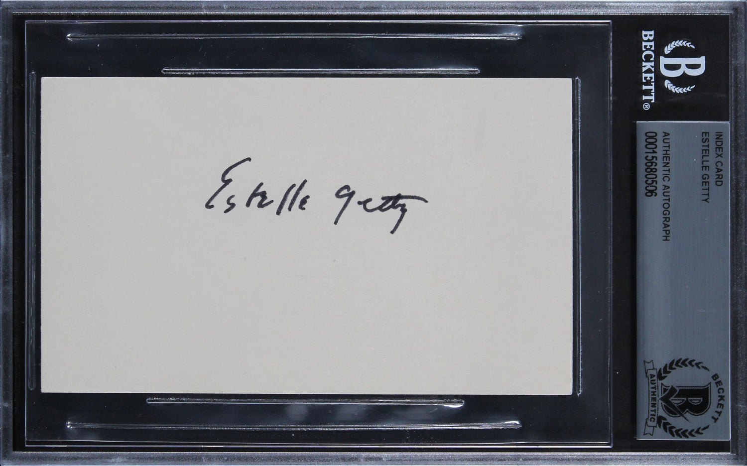 Estelle Getty The Golden Girls Authentic Signed 3x5 Index Card BAS Slabbed 2