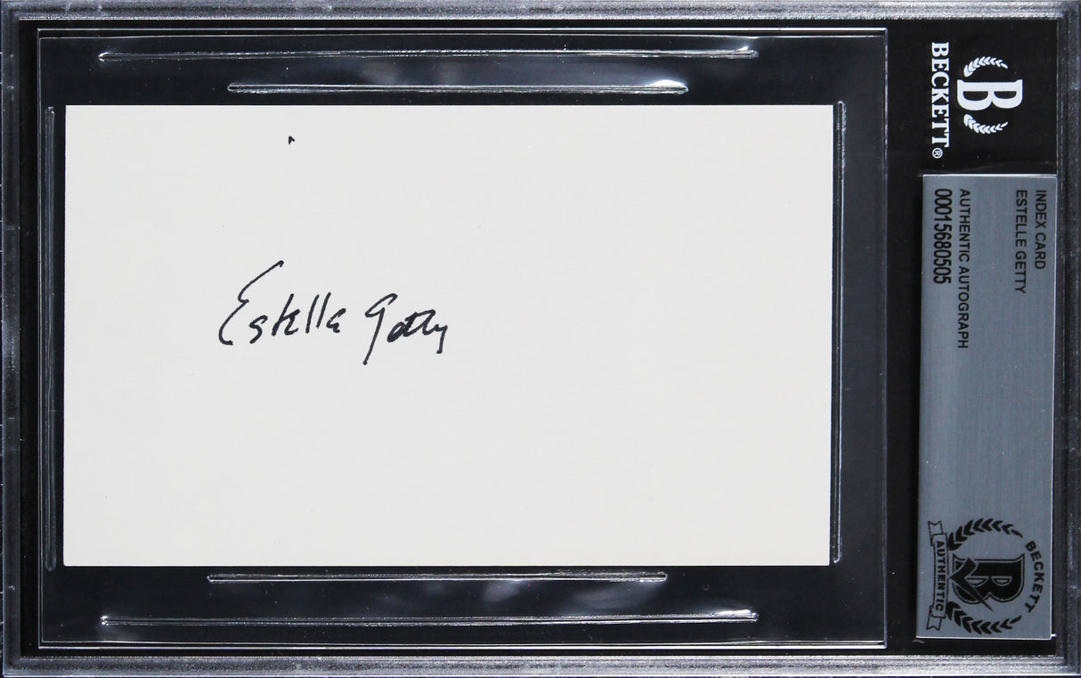 Estelle Getty The Golden Girls Authentic Signed 3x5 Index Card BAS Slabbed 1