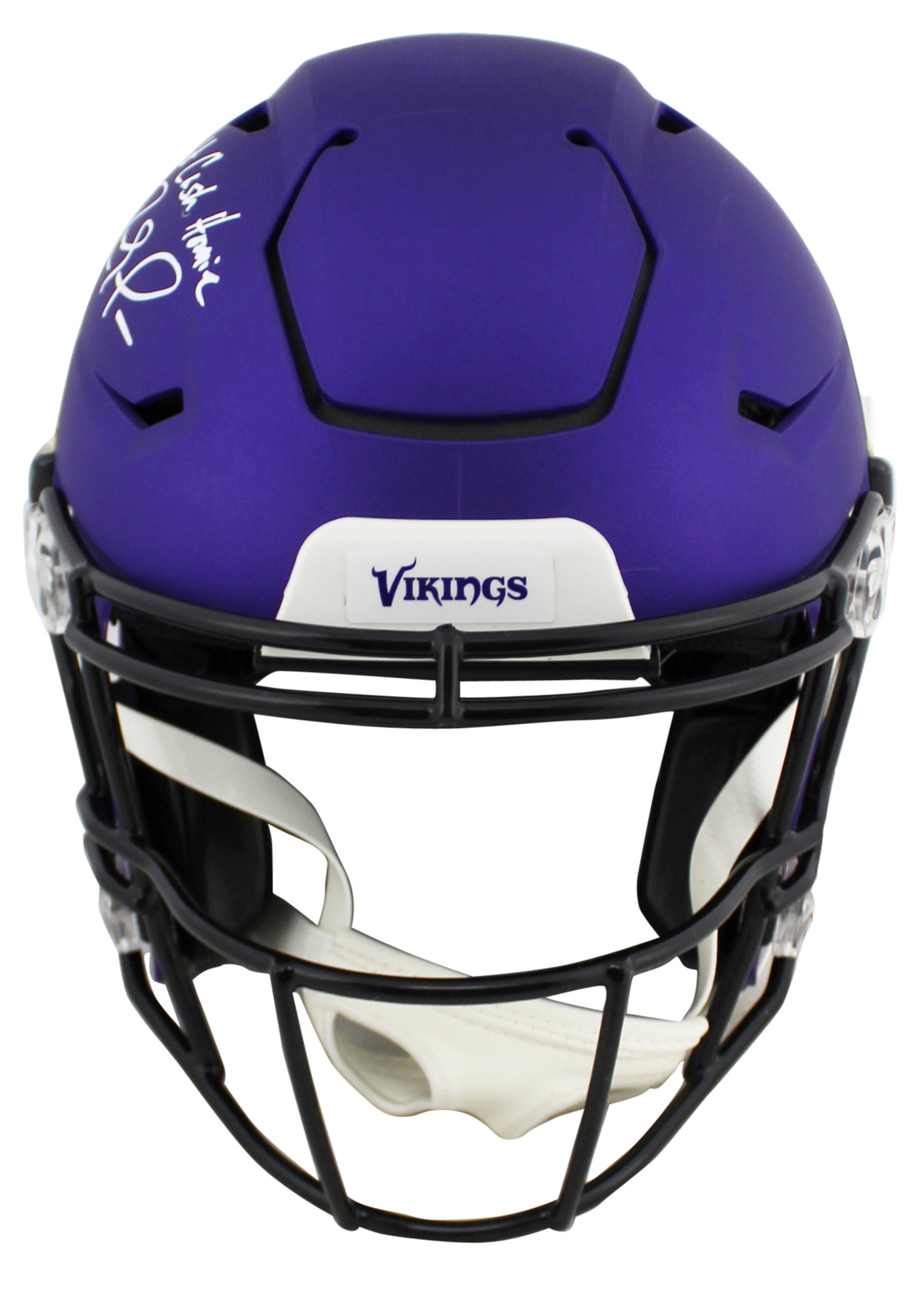 Vikings Randy Moss "SCH" Signed Speed Flex Full Size Helmet BAS Witnessed