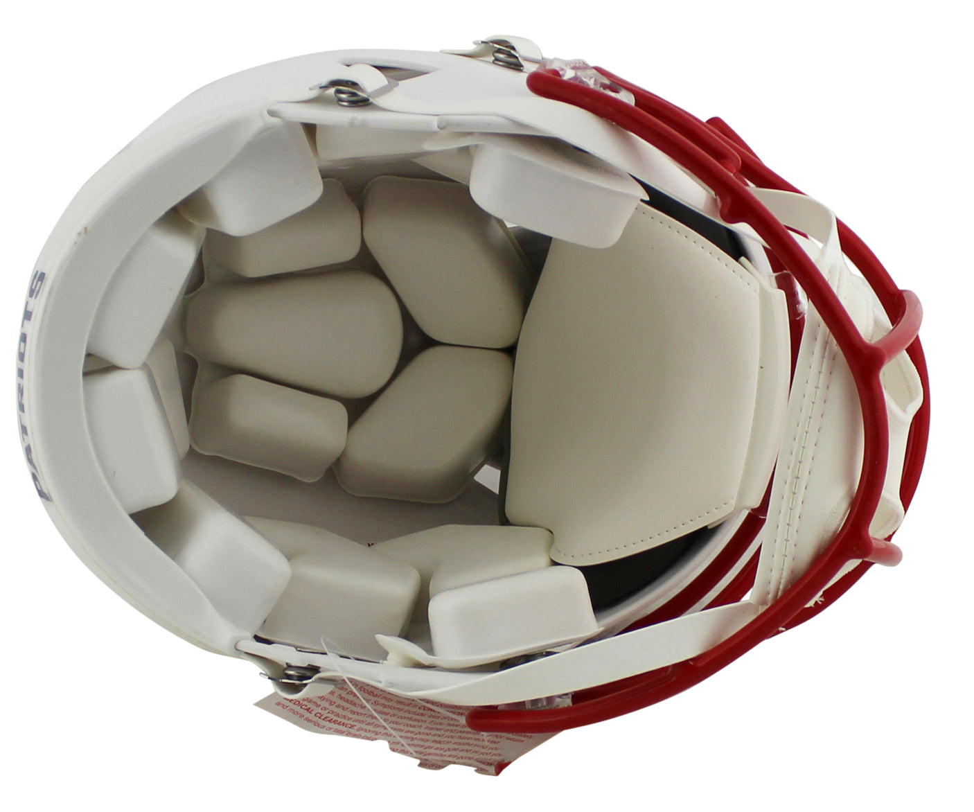 Patriots Randy Moss "SCH" Signed Flat White Proline F/S Speed Helmet BAS Witness