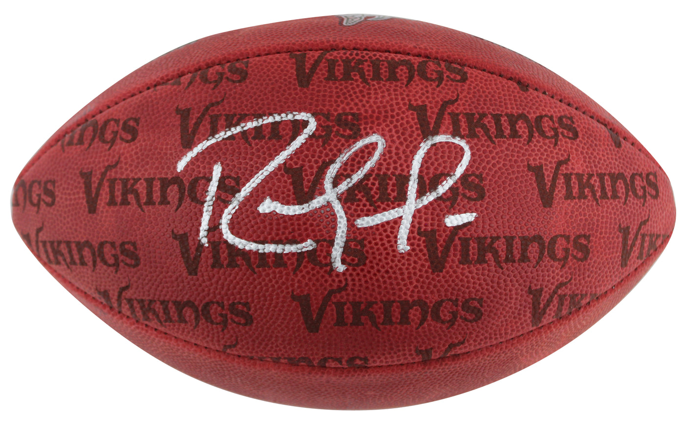 Vikings Randy Moss Signed "The Duke" Team Showcase Football W/ Case BAS Witness
