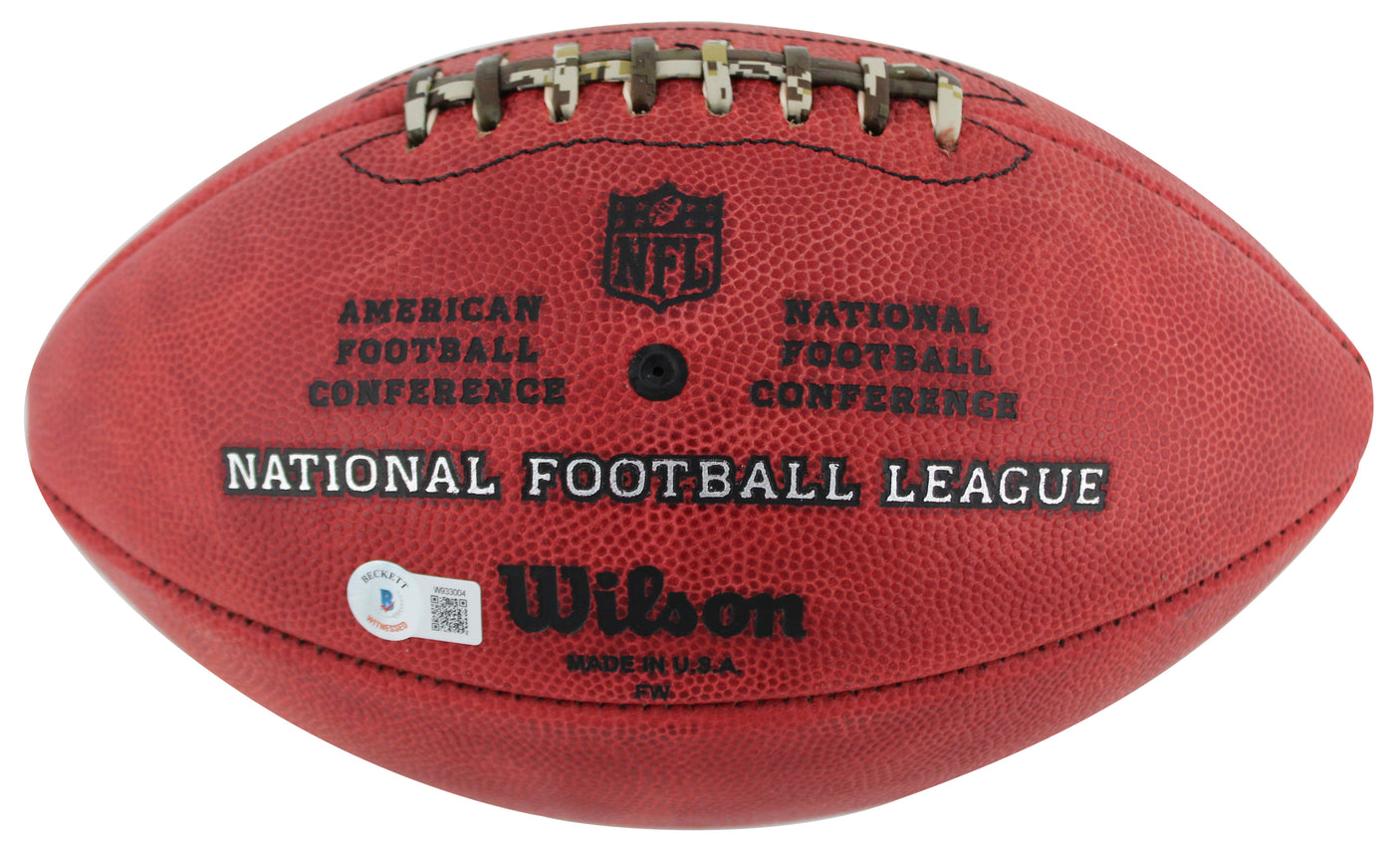 Vikings Randy Moss Signed "The Duke" Team Showcase Football W/ Case BAS Witness