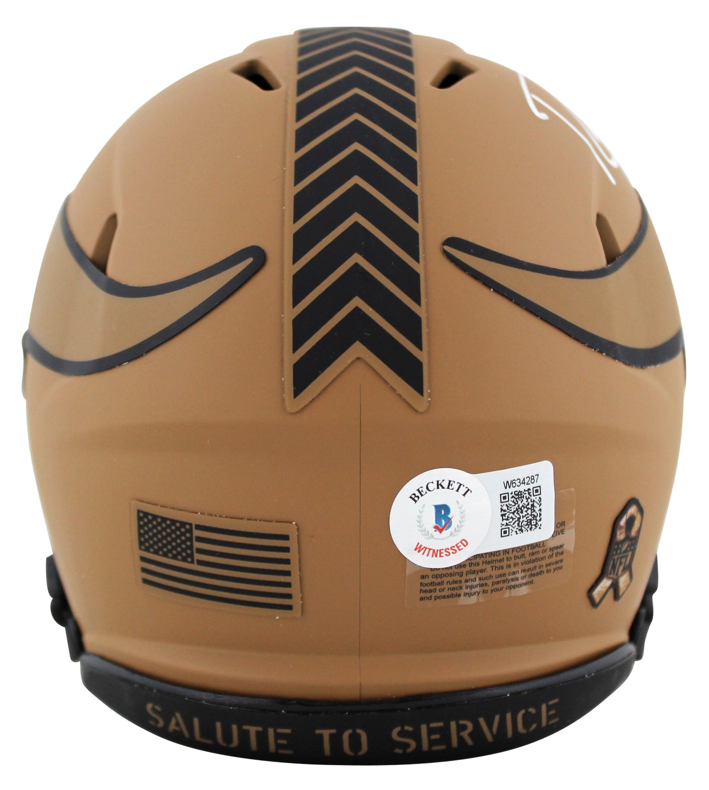 Vikings Randy Moss Signed Salute To Service II Speed Mini Helmet BAS Witnessed