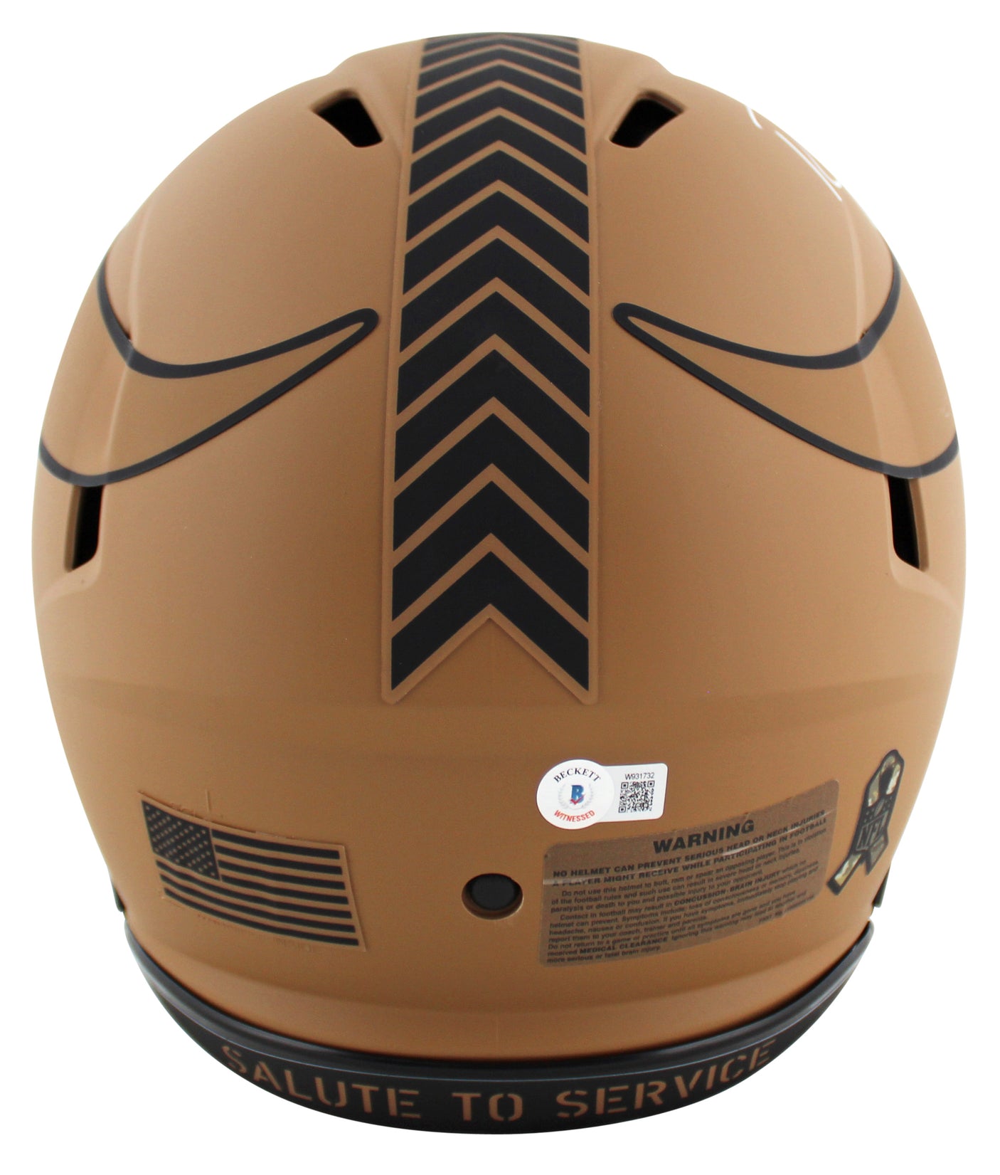 Vikings Randy Moss Signed Salute To Service II F/S Speed Proline Helmet BAS Wit