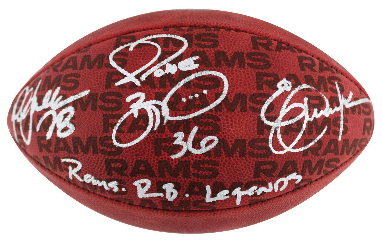 Rams RB Legends (3) Bettis, Dickerson & Faulk Signed Showcase Nfl Football BAS W