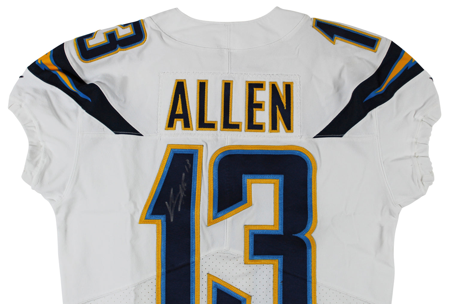 Chargers Keenan Allen Signed & Photomatched 2018 Game Used White Nike Jersey BAS