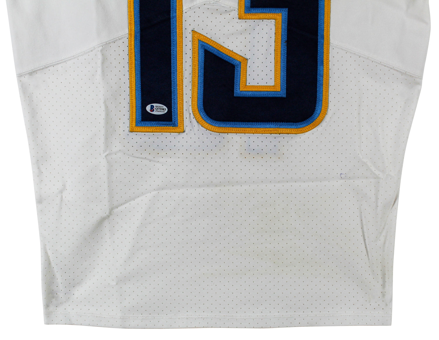 Chargers Keenan Allen Signed & Photomatched 2018 Game Used White Nike Jersey BAS