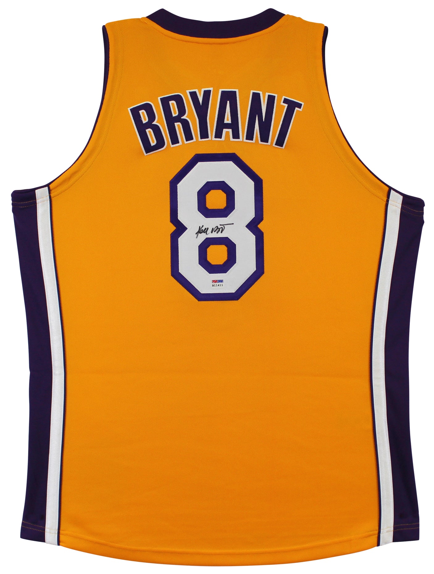 Lakers Kobe Bryant Signed Yellow M&N 2000-01 HWC Authentic Framed Jersey PSA/DNA