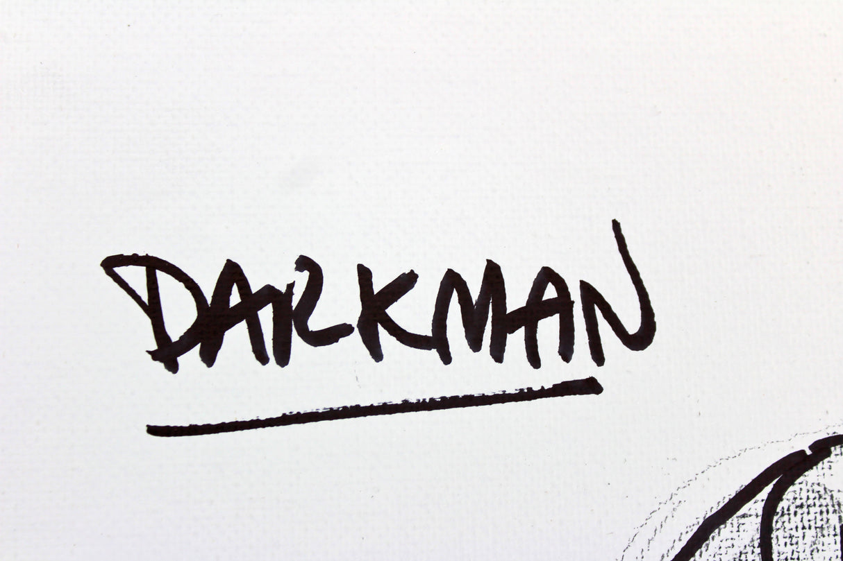 Pete Von Sholly Signed 11x14 Original Art Darkman Sketch Canvas BAS #D94459