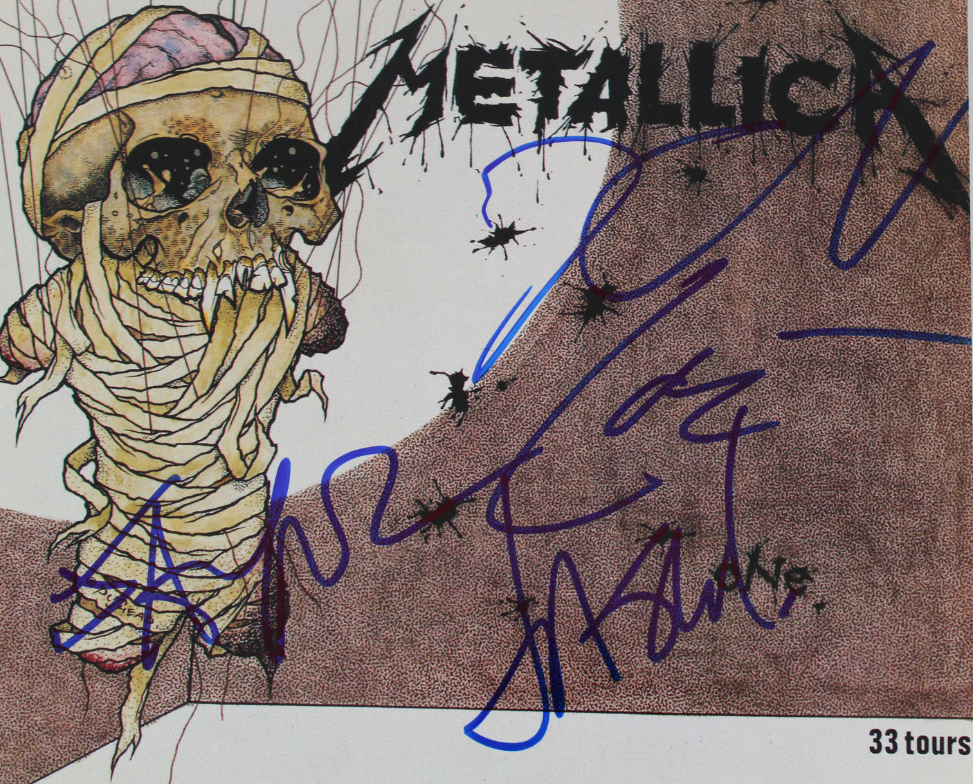Metallica (4) Hetfield, Ulrich, Hammett +1 Signed One 45 RPM Album Cover BAS