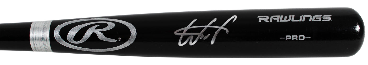 Rays Wander Franco Authentic Signed Black Rawlings Big Stick Baseball Bat JSA