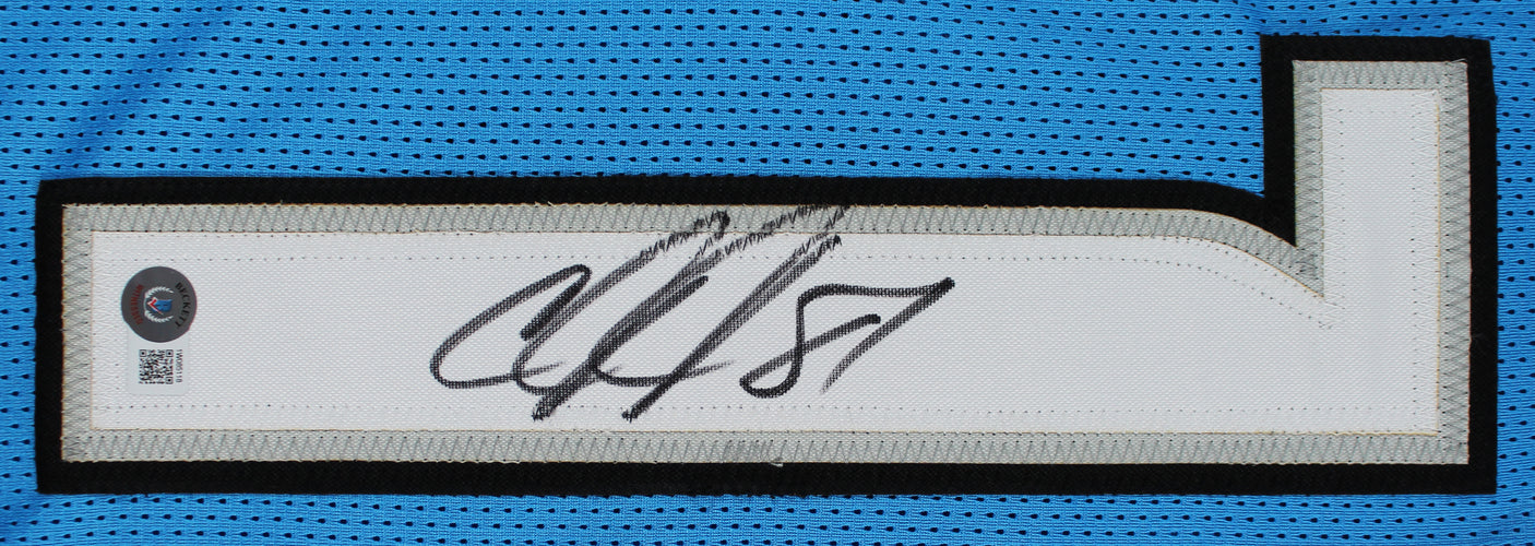 Calvin Johnson Authentic Signed Blue Pro Style Jersey BAS Witnessed