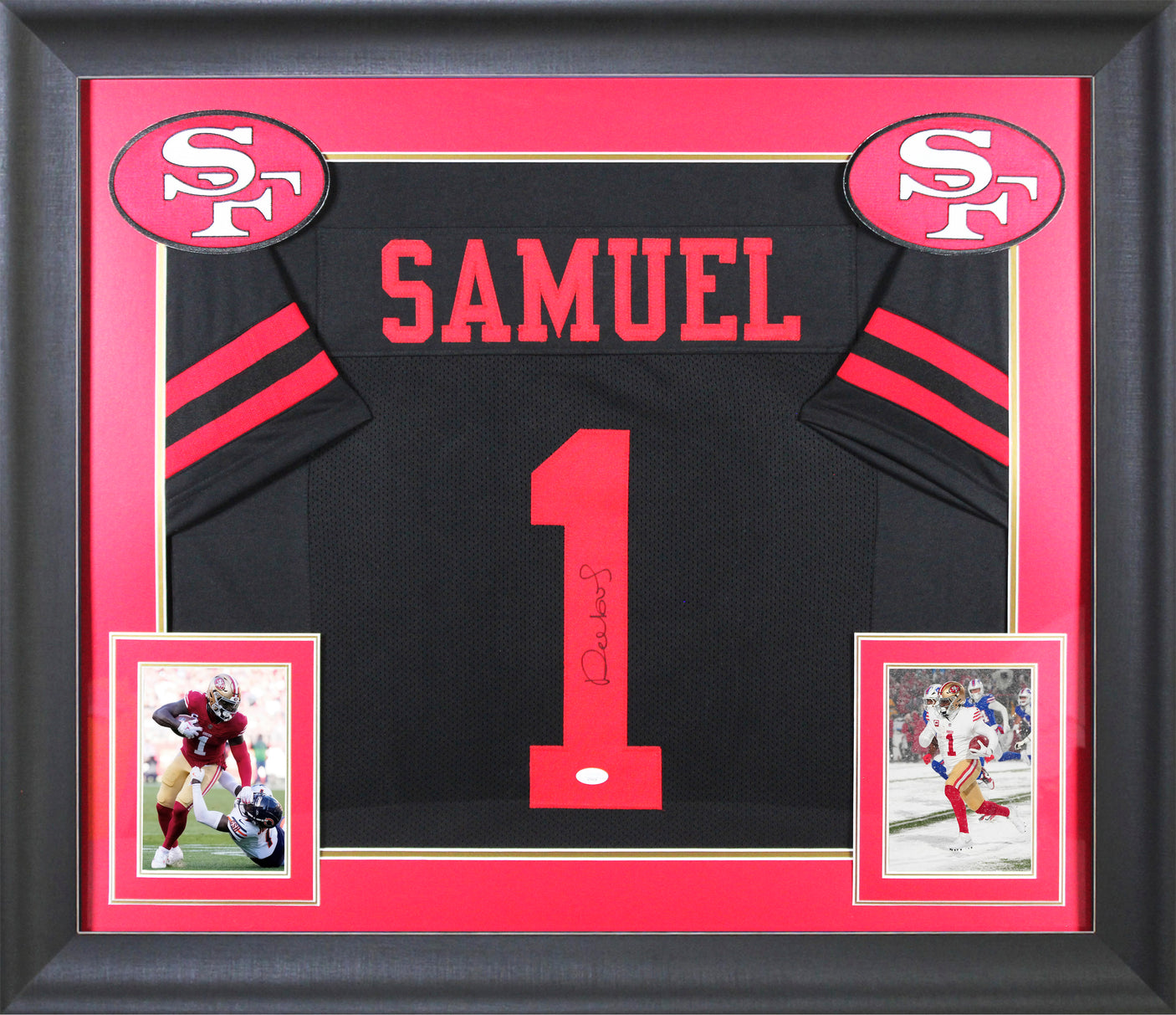 Deebo Samuel Authentic Signed Black Pro Style Framed Jersey Autographed JSA