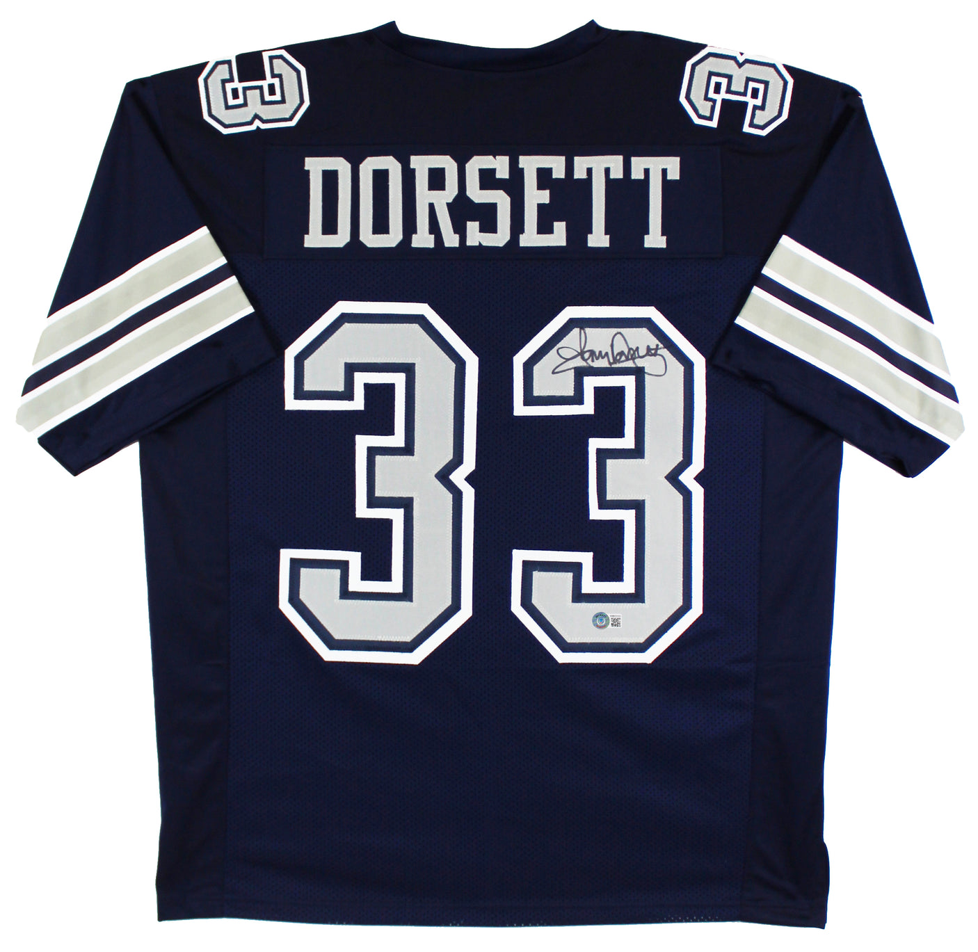 Tony Dorsett Signed Navy Blue Pro Style Jersey w/ Grey Numbers BAS Witnessed
