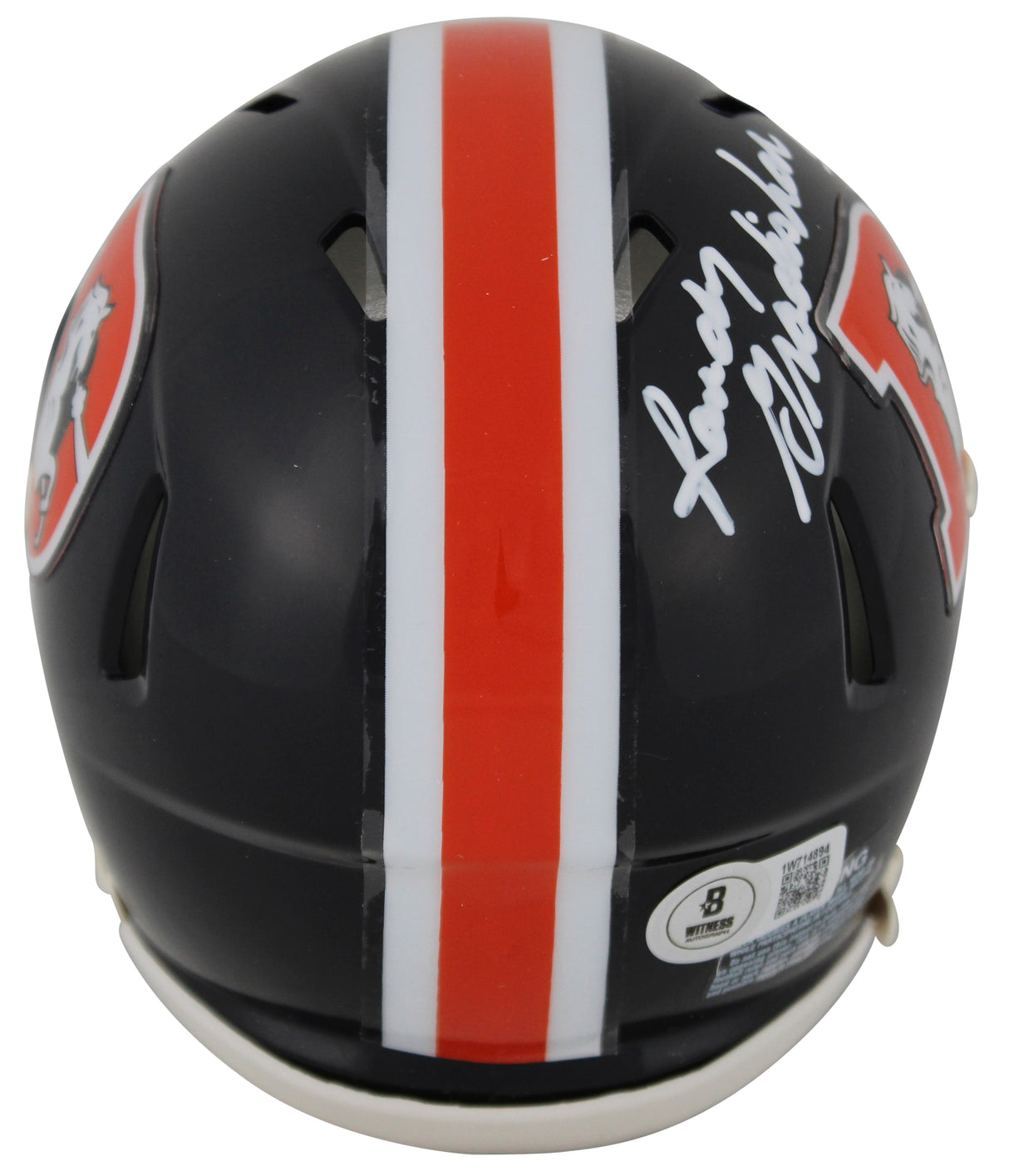 Broncos Randy Gradishar "HOF 24" Signed Color Rush Mini Helmet BAS Witnessed
