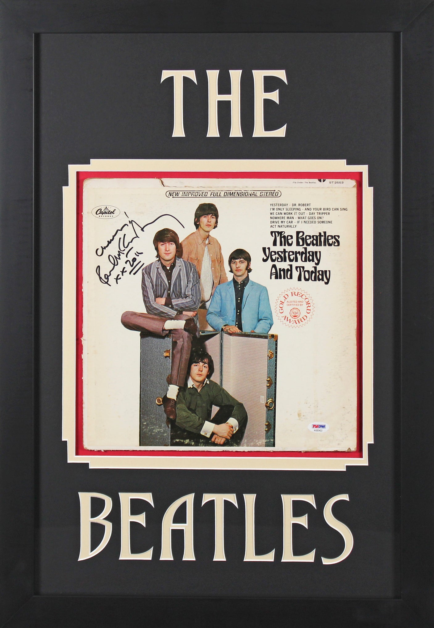 Paul McCartney The BeatlesSigned & Framed Yesterday & Today Album Cover PSA/DNA