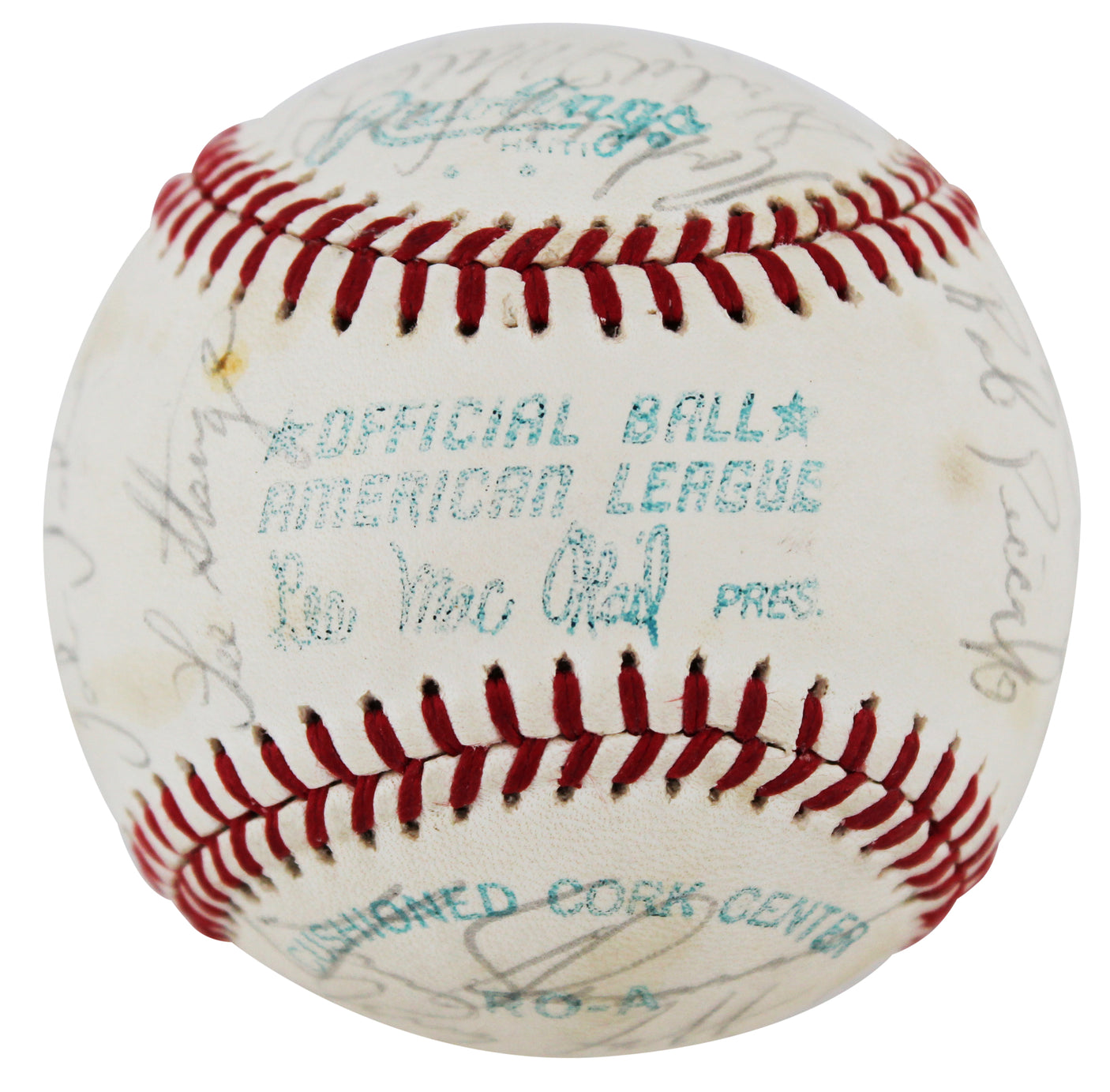 1977 Athletics (24) McCatty, Langford, Page Signed Oal Baseball BAS #AC33306