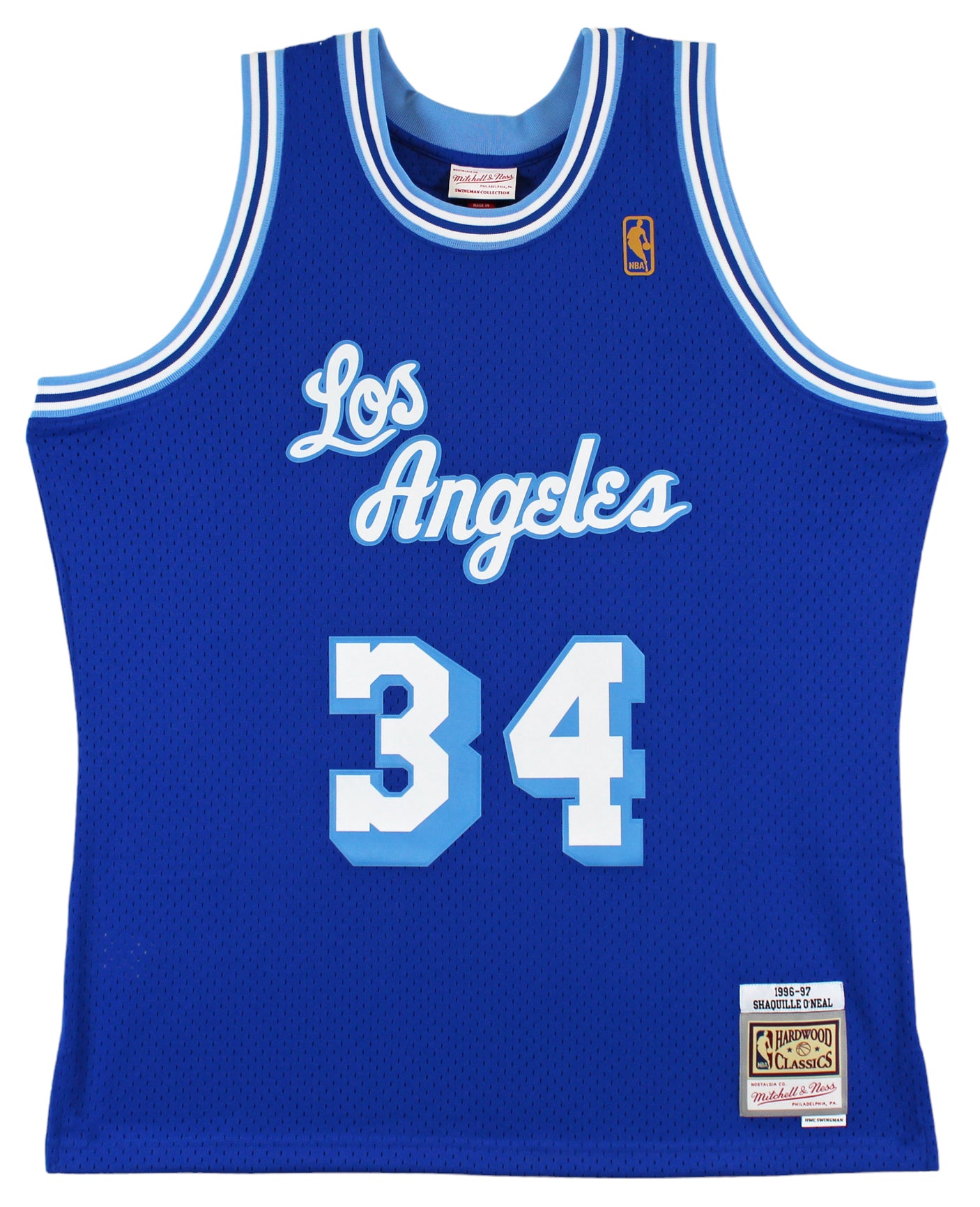 Lakers Shaquille O'Neal Authentic Signed Blue 1996-97 TB M&N HWC Jersey BAS Wit