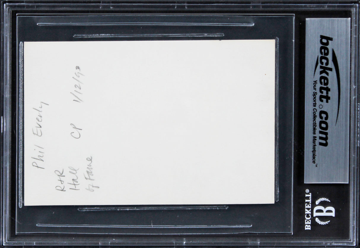 Phil Everly The Everly Brothers Authentic Signed 3x5 Index Card BAS Slabbed