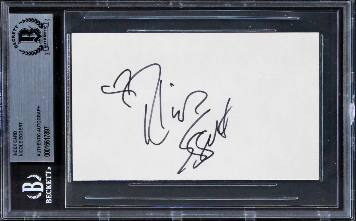 Nicole Eggert Baywatch Authentic Signed 3x5 Index Card Autographed BAS Slabbed 1