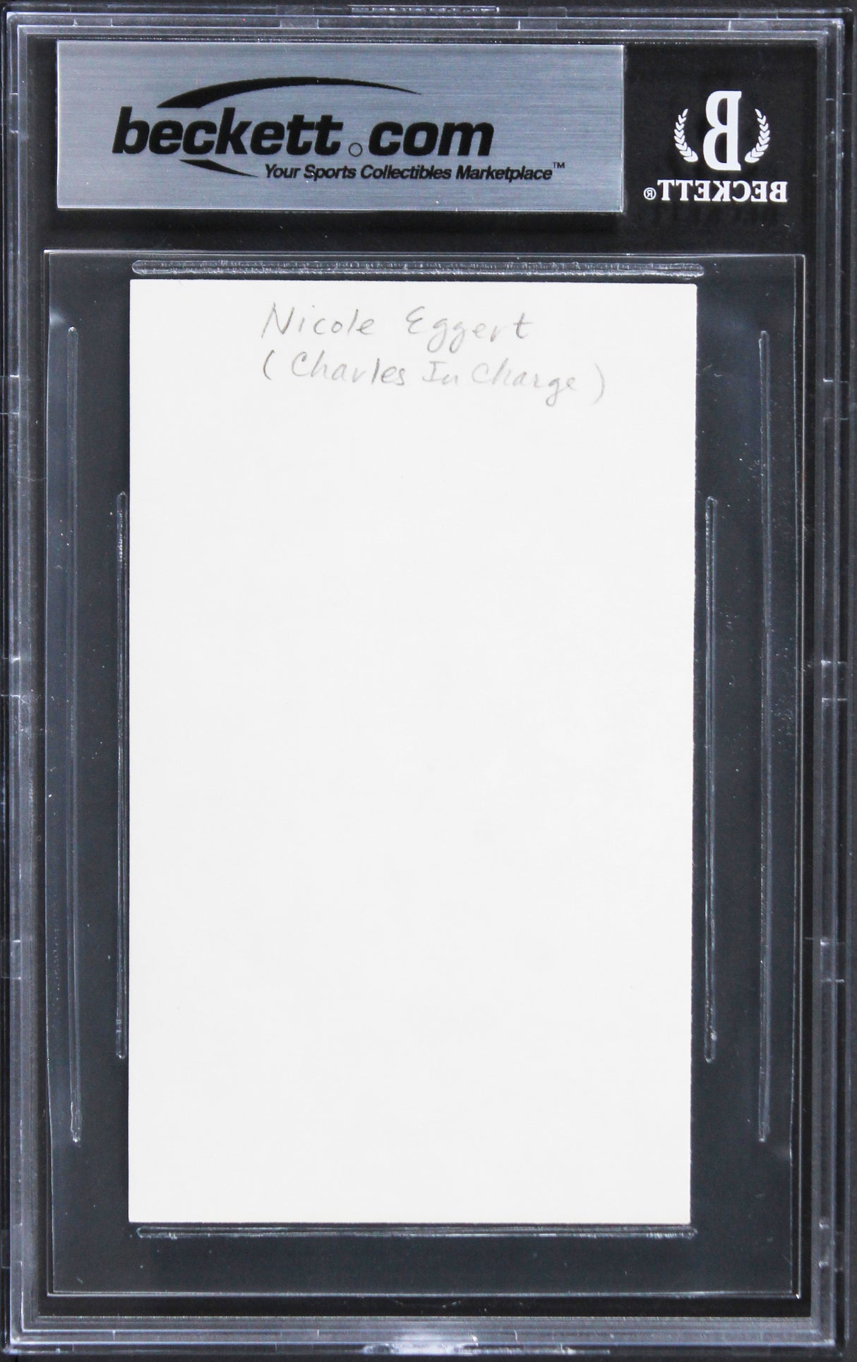 Nicole Eggert Baywatch Authentic Signed 3x5 Index Card Autographed BAS Slabbed 1