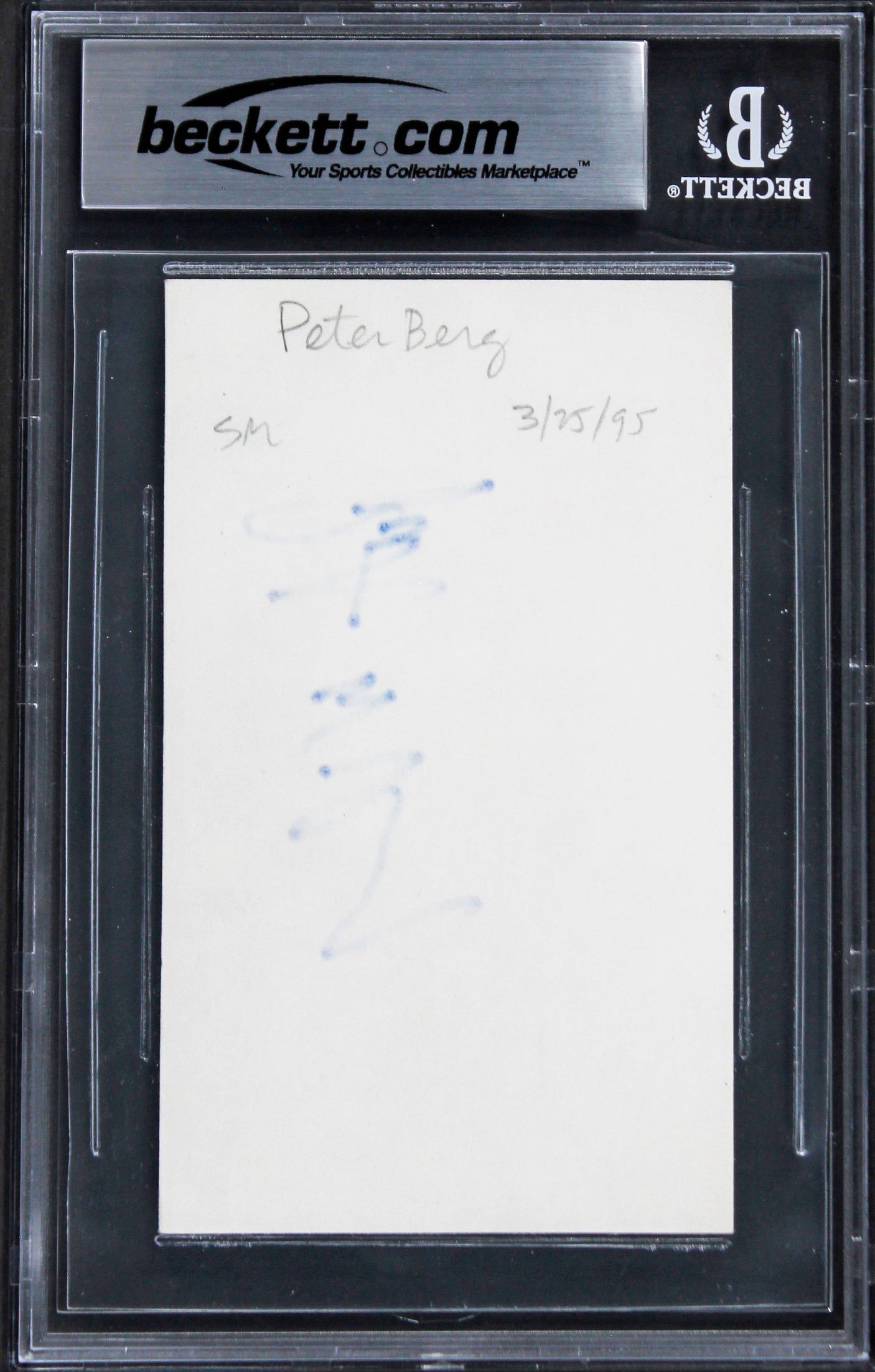 Peter Berg Patriots Day Authentic Signed 3x5 Index Card BAS Slabbed 2