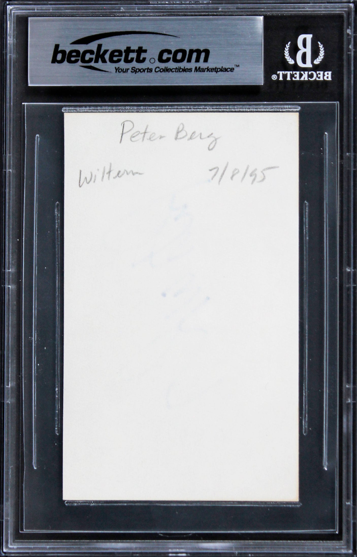 Peter Berg Patriots Day Authentic Signed 3x5 Index Card BAS Slabbed 3