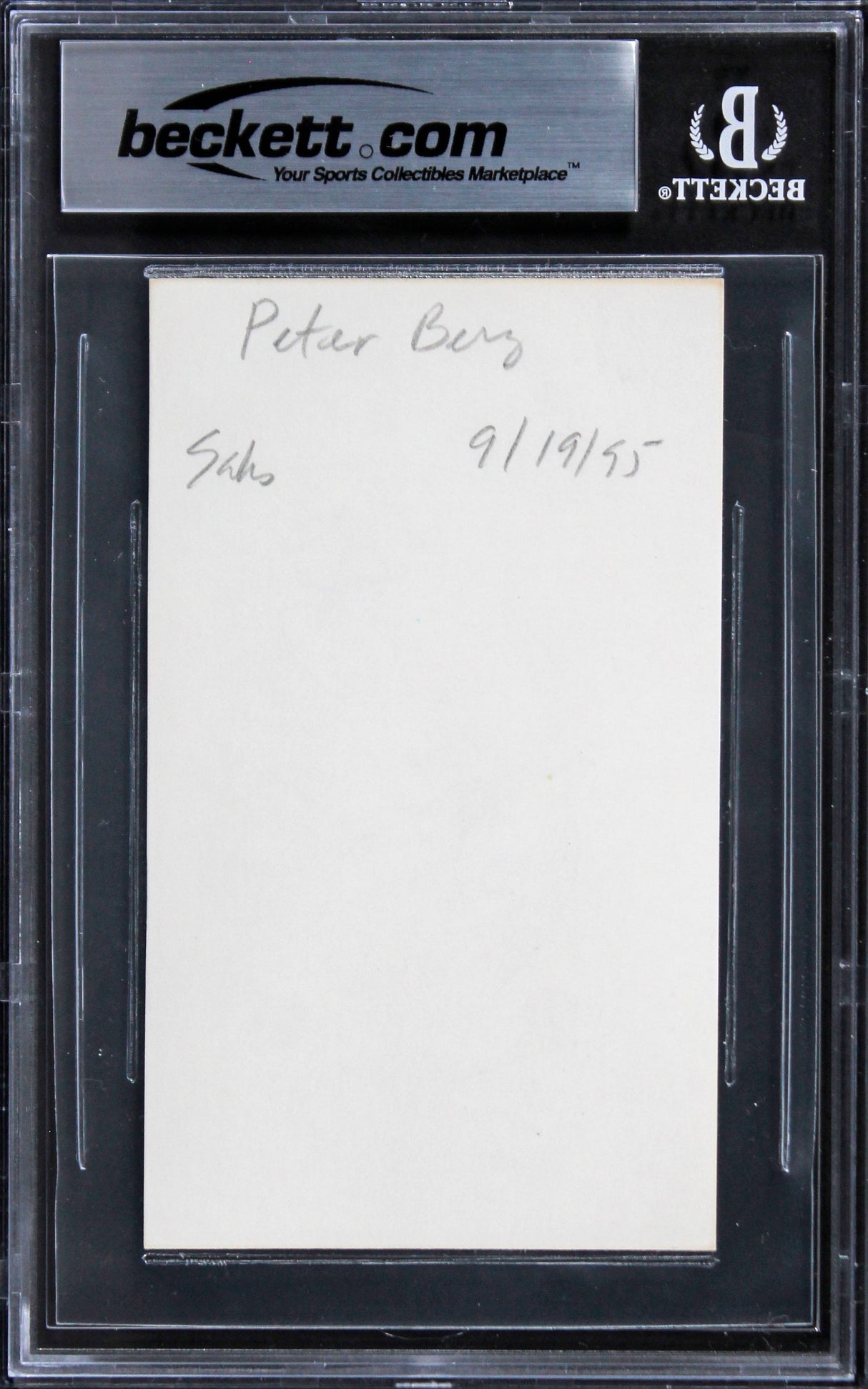 Peter Berg Patriots Day Authentic Signed 3x5 Index Card BAS Slabbed 5