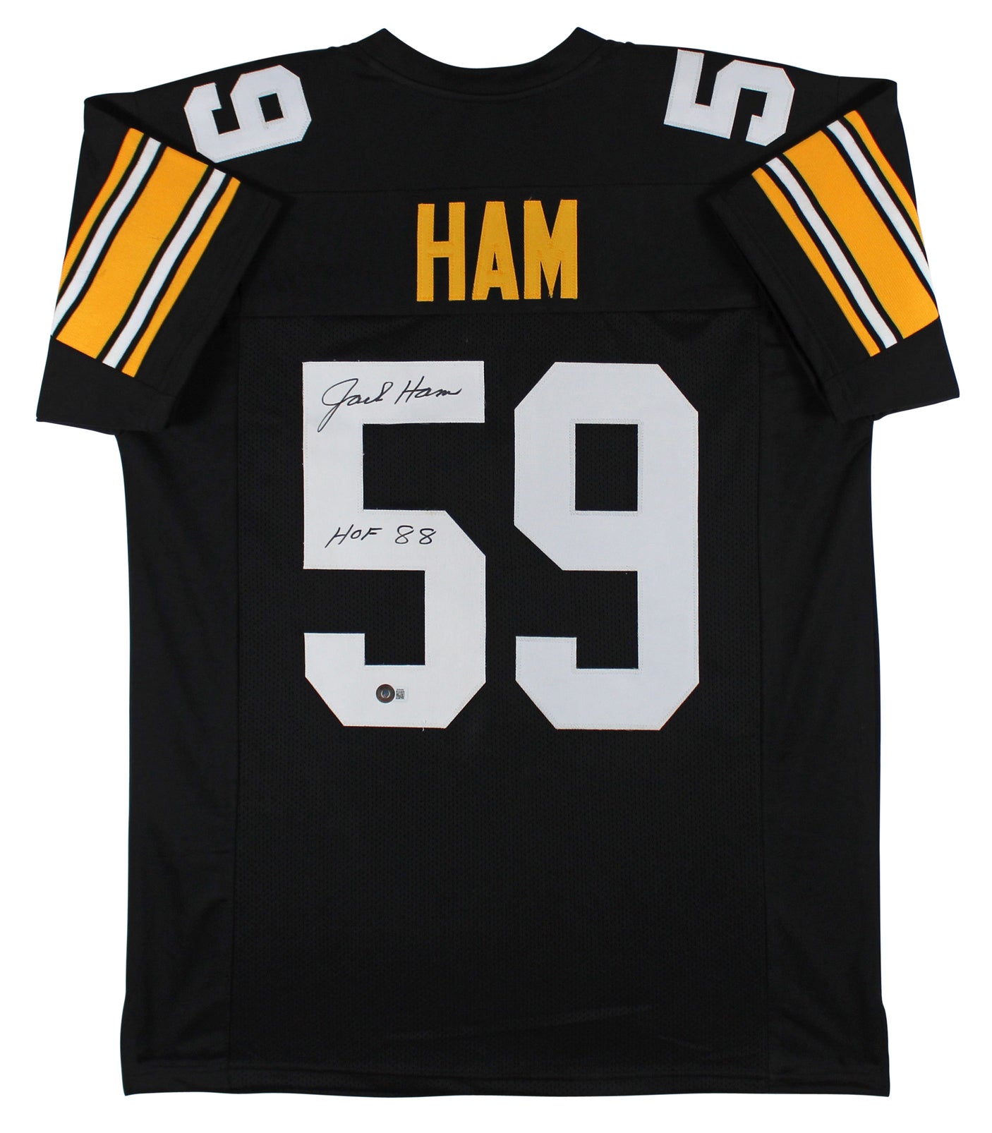 Jack Ham "HOF 88" Authentic Signed Black Pro Style Jersey Autographed BAS