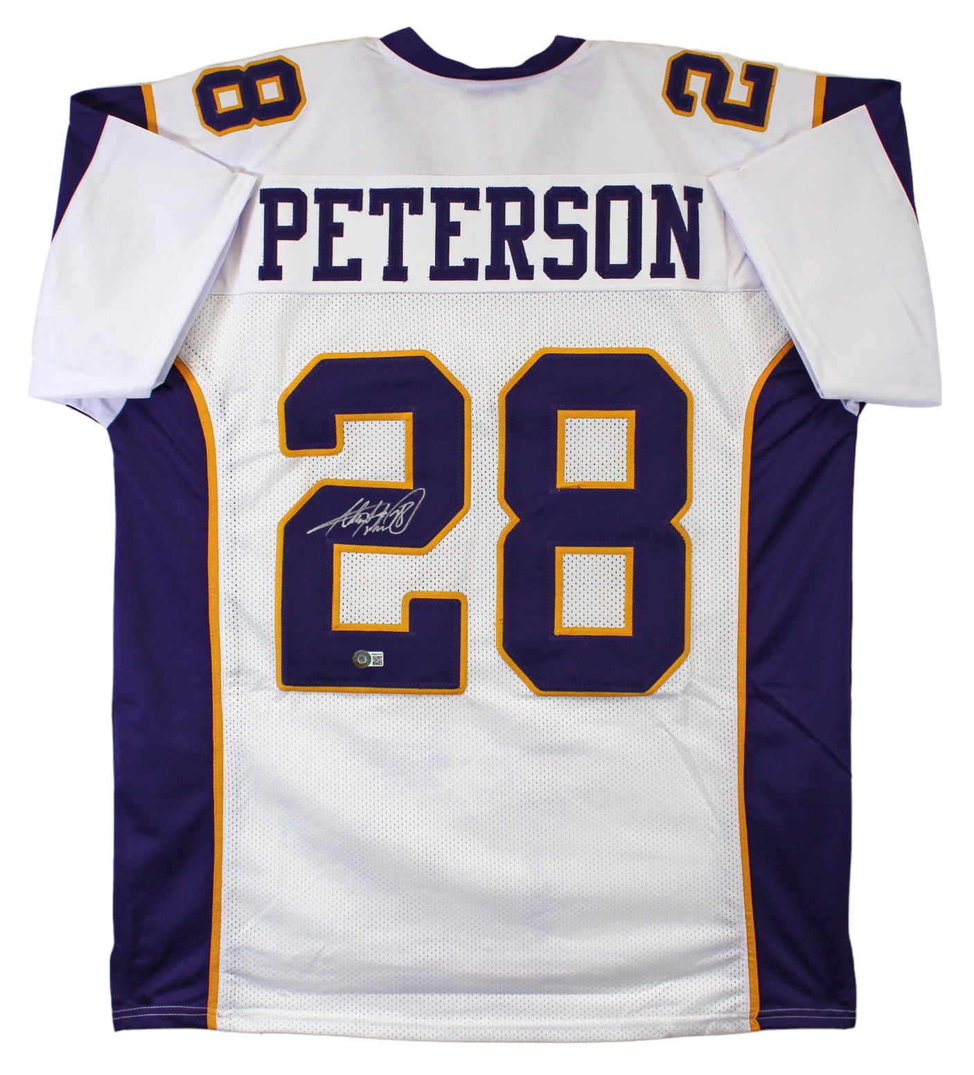 Adrian Peterson Authentic Signed White Pro Style Jersey BAS Witnessed 2