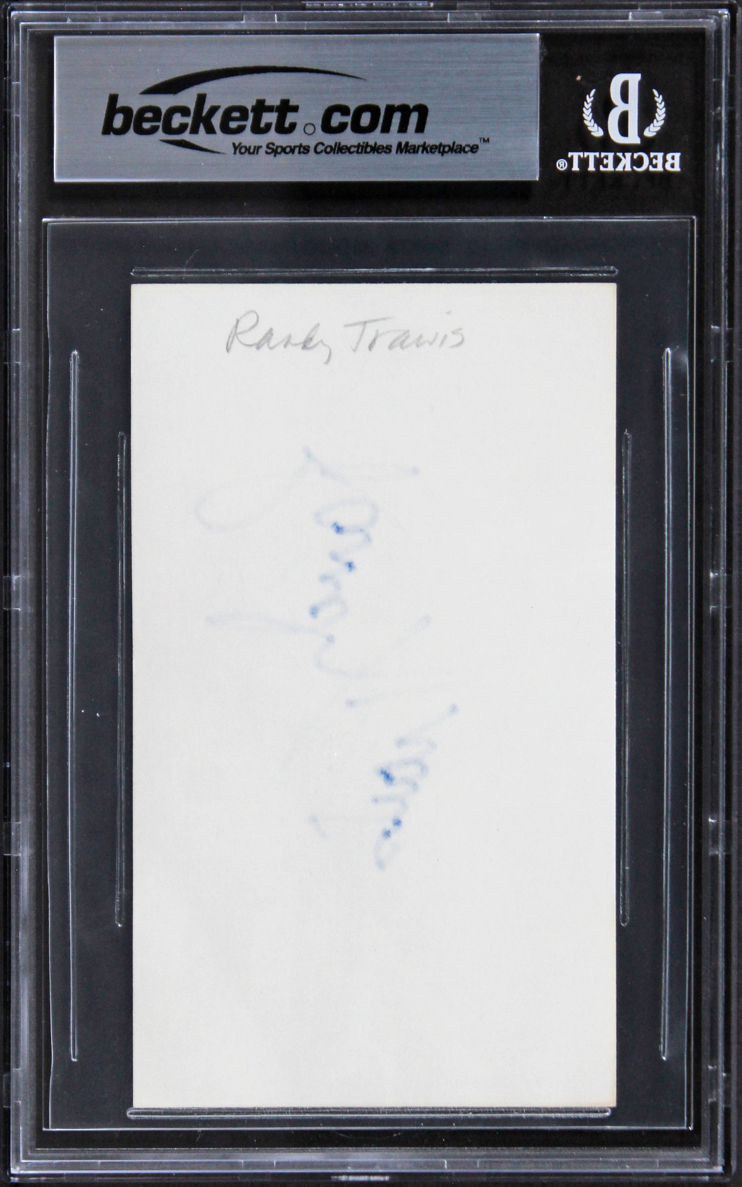 Randy Travis Country Musician Authentic Signed 3x5 Index Card BAS Slabbed 1