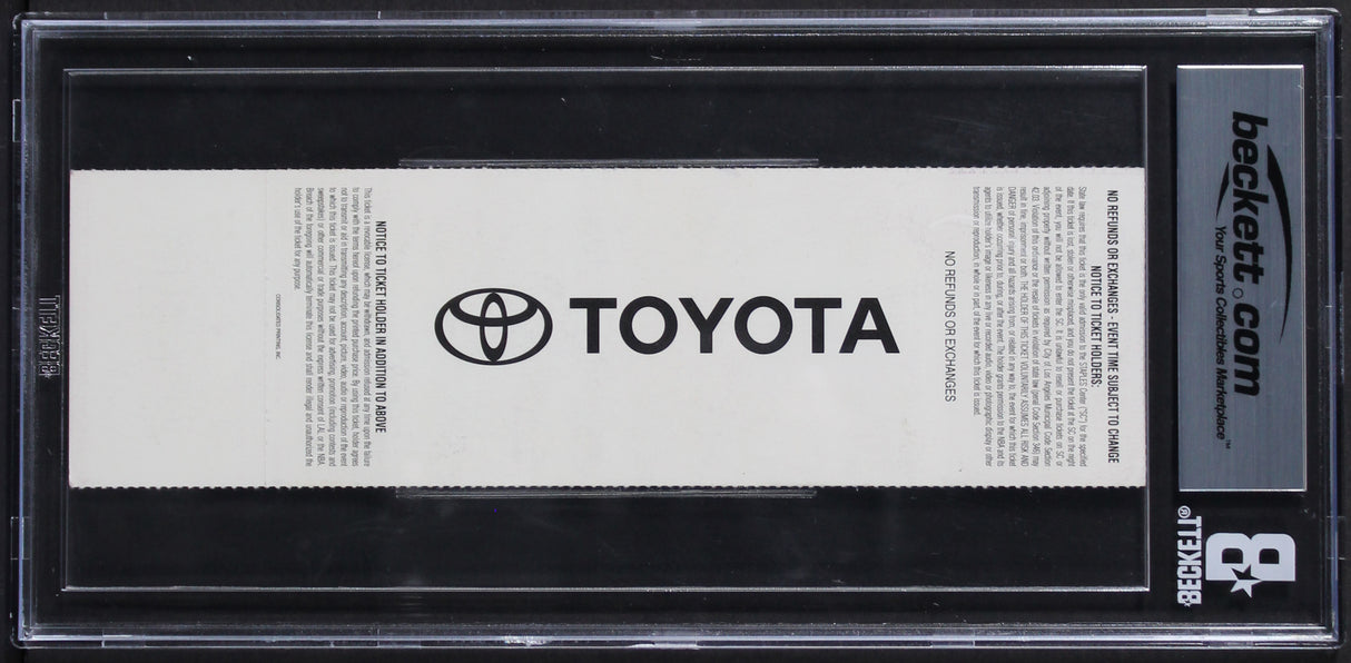 Shaquille O'Neal 8x Insc Signed 2000 NBA Finals Game 6 Ticket Auto 10 BAS Slab 1