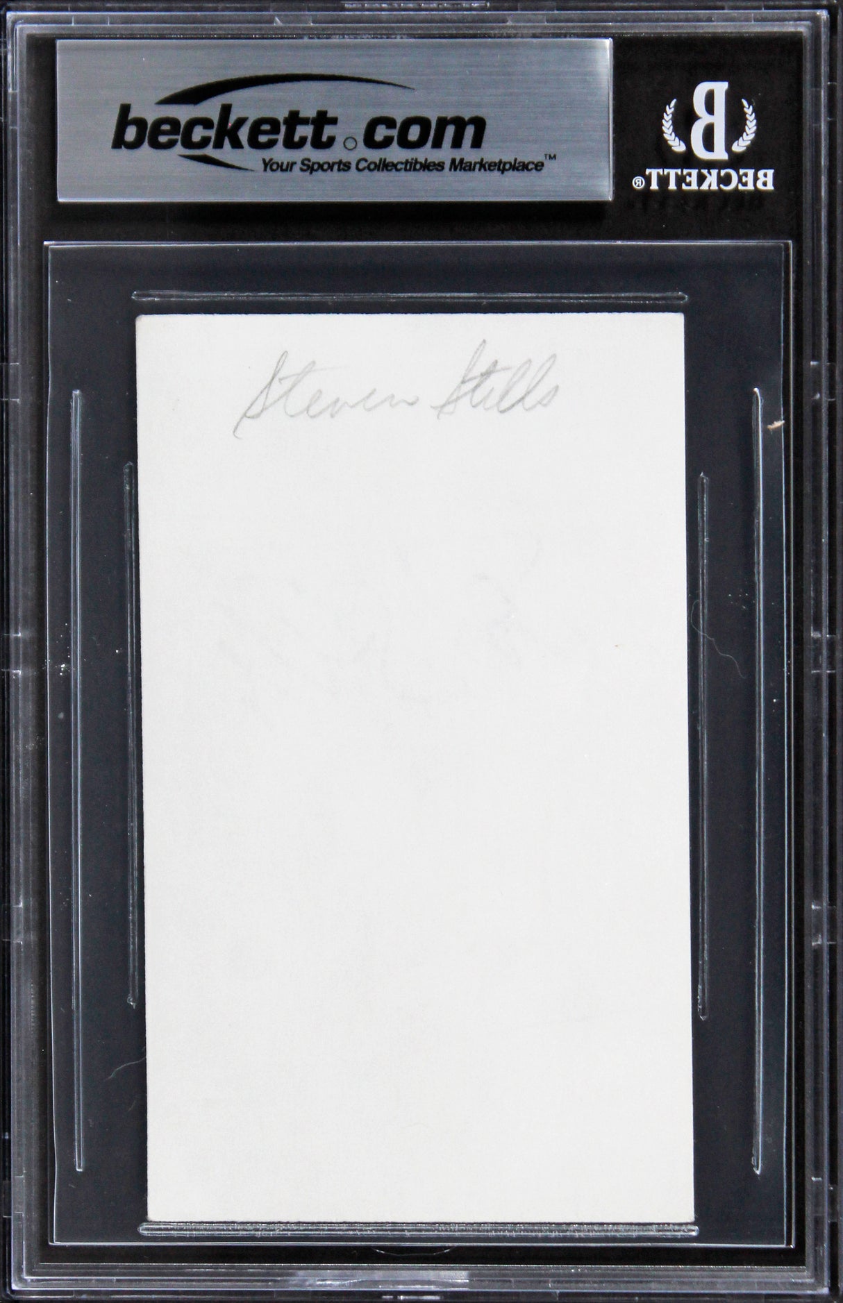 Stephen Stills Buffalo Springfield Authentic Signed 3x5 Index Card BAS Slabbed 1