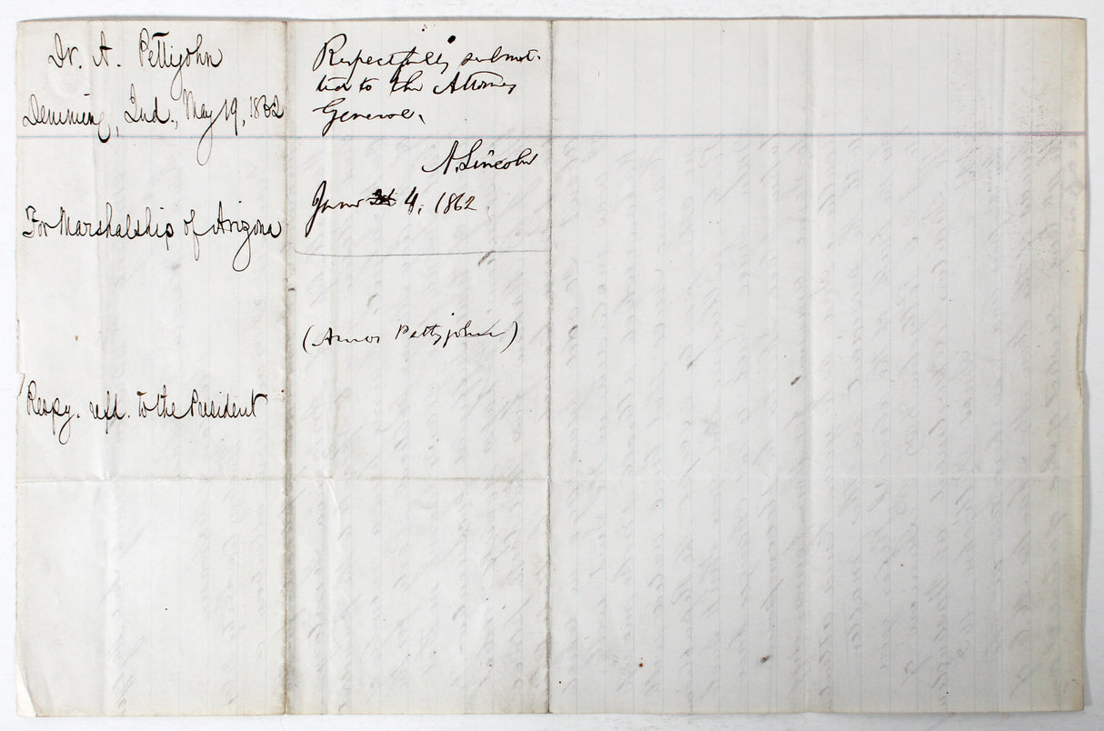 Abraham Lincoln "Respectfully June 4, 1862" Signed 7.5x11.5 Letter BAS #AD04321
