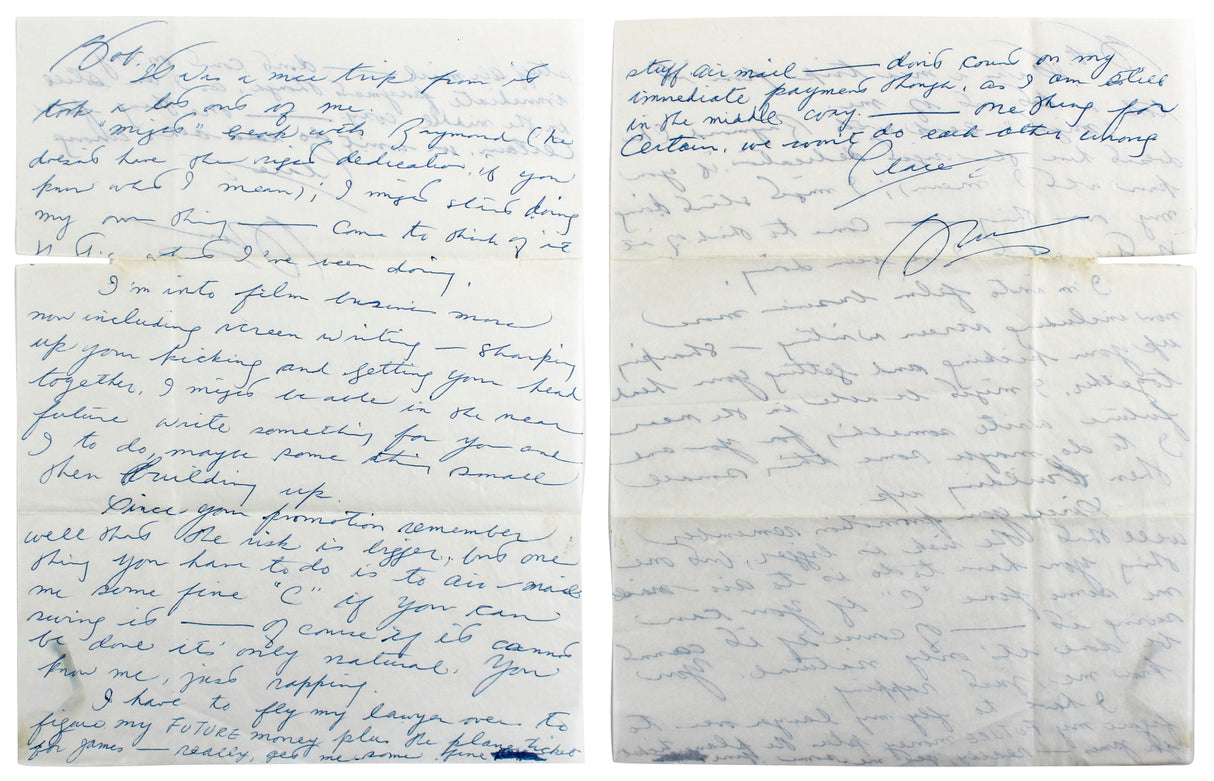 Bruce Lee Authentic Signed 8.5x11 1972 Handwritten Letter BAS #AB14165
