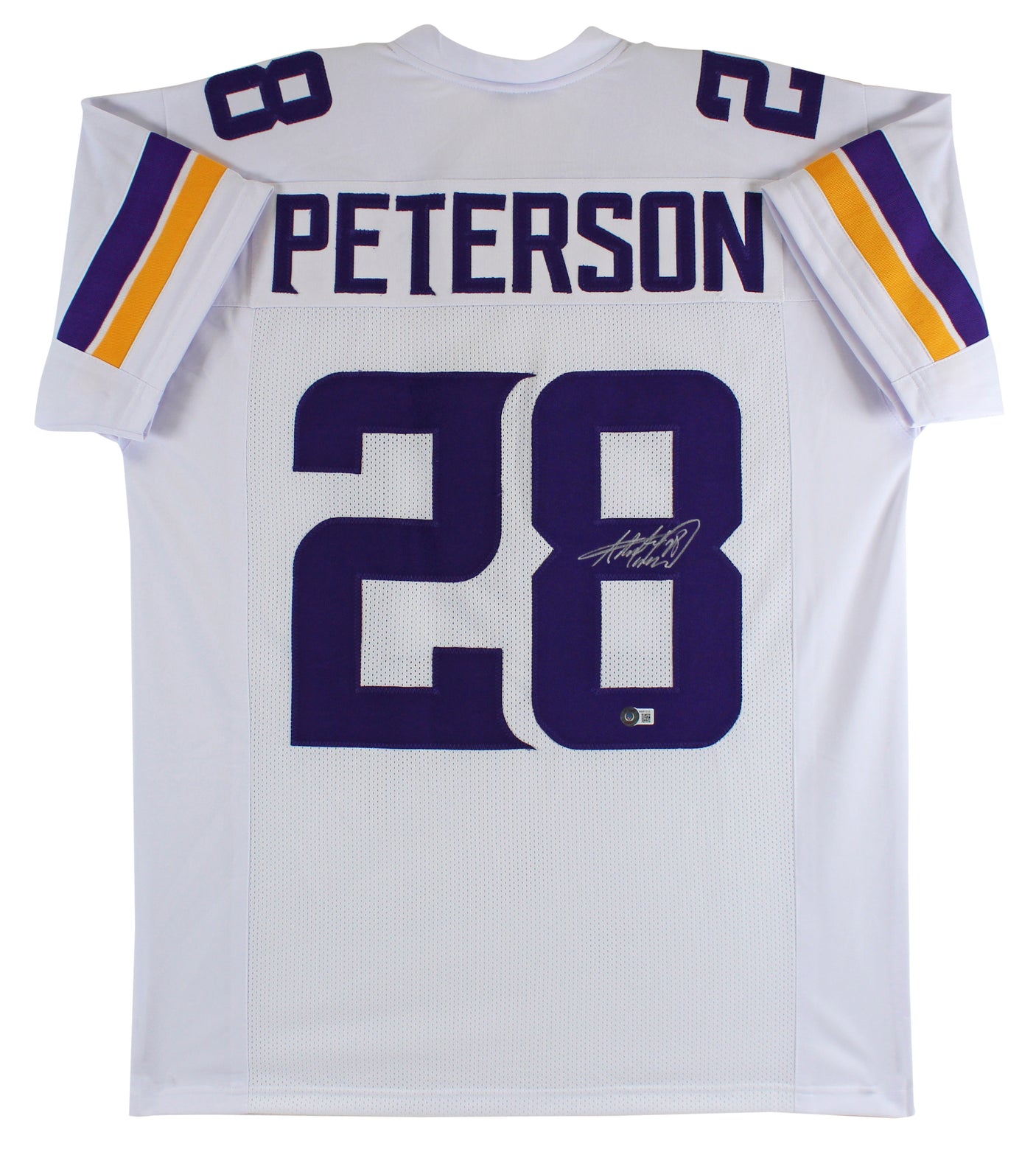 Adrian Peterson Authentic Signed White Pro Style Jersey Autographed BAS Witness