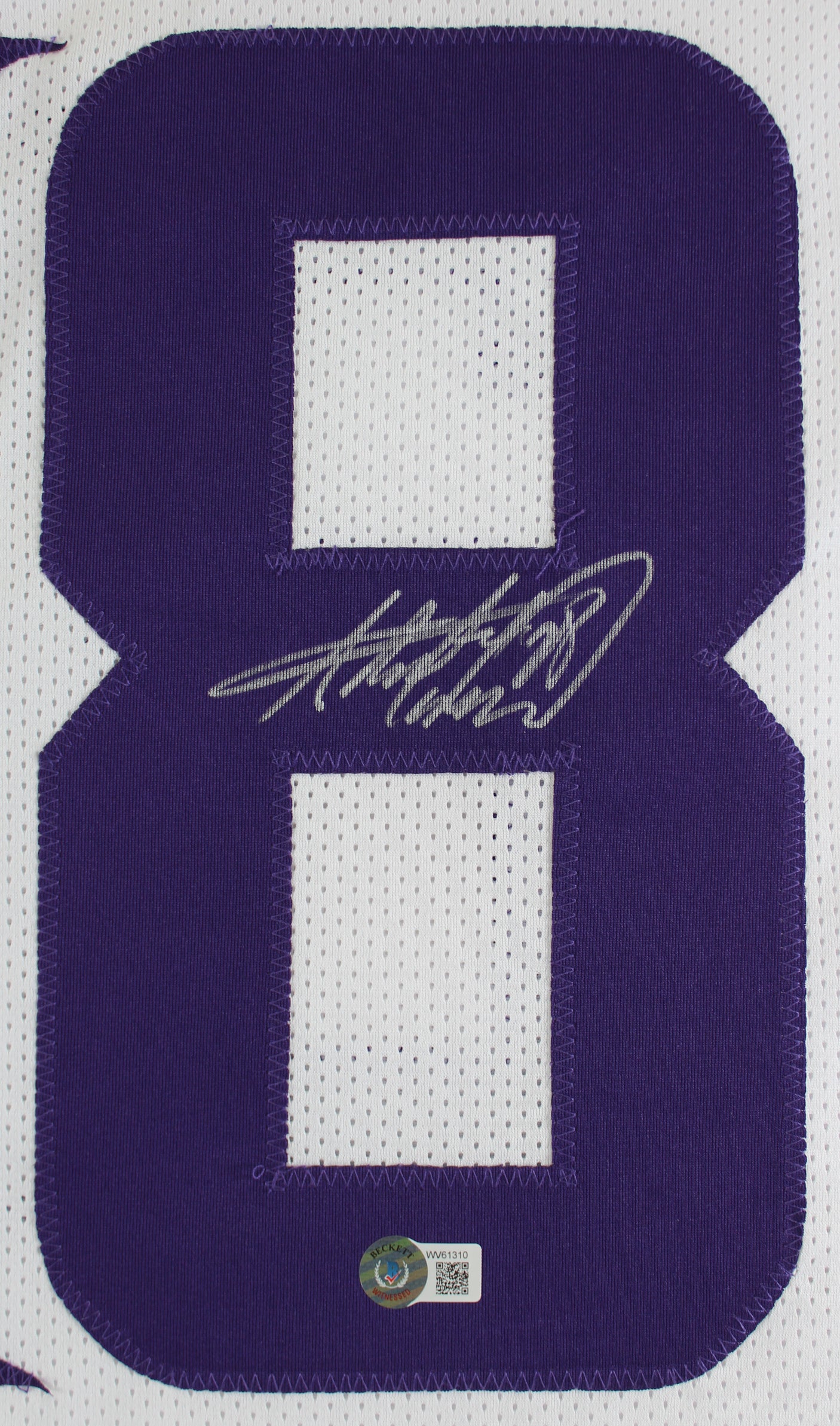 Adrian Peterson Authentic Signed White Pro Style Jersey Autographed BAS Witness