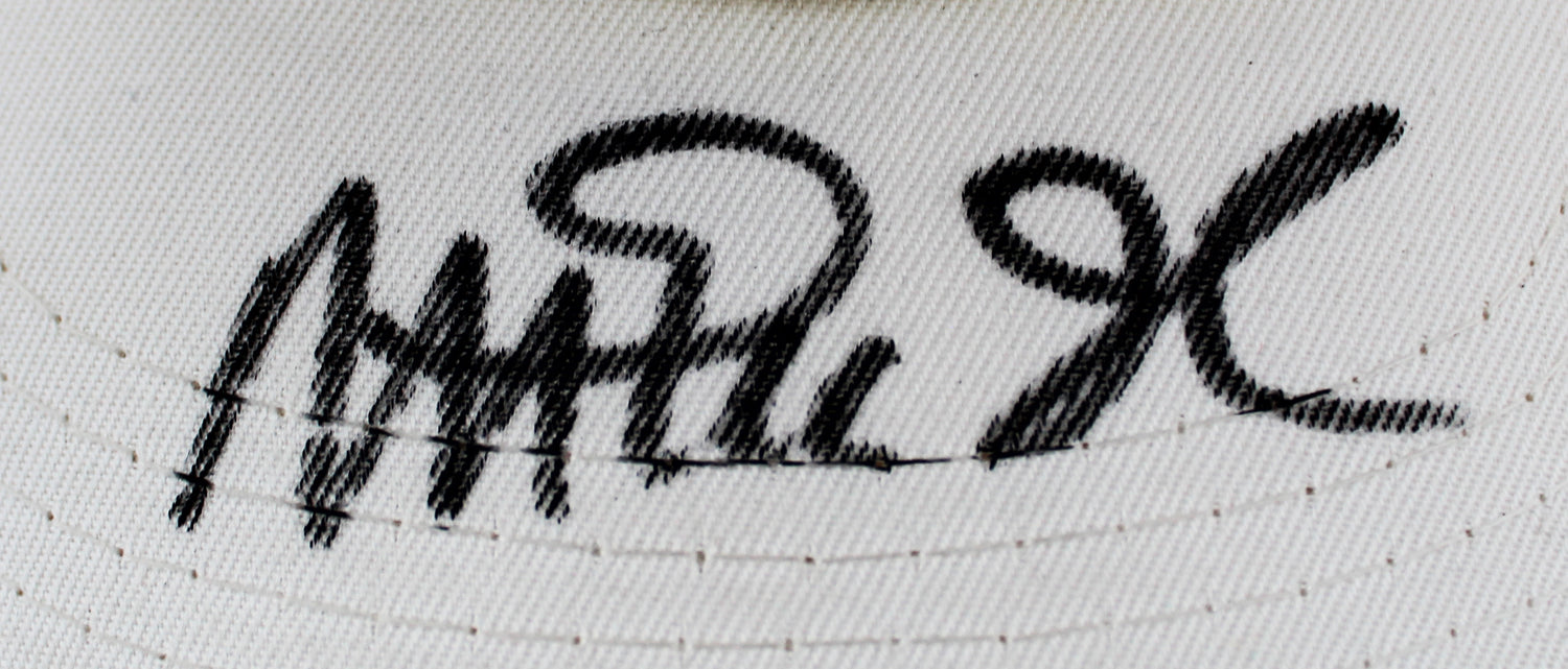 Lakers Magic Johnson Signed 1987 World Champions White Hat BAS Witness #W426873