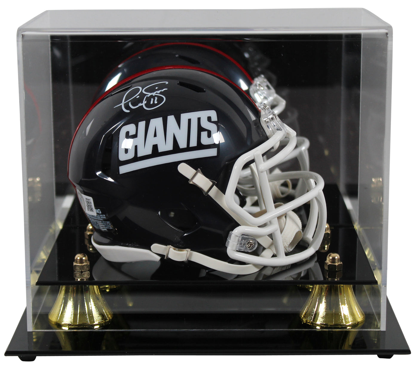 Giants Phil Simms Authentic Signed 1981-98 TB Speed Mini Helmet W/ Case BAS Wit