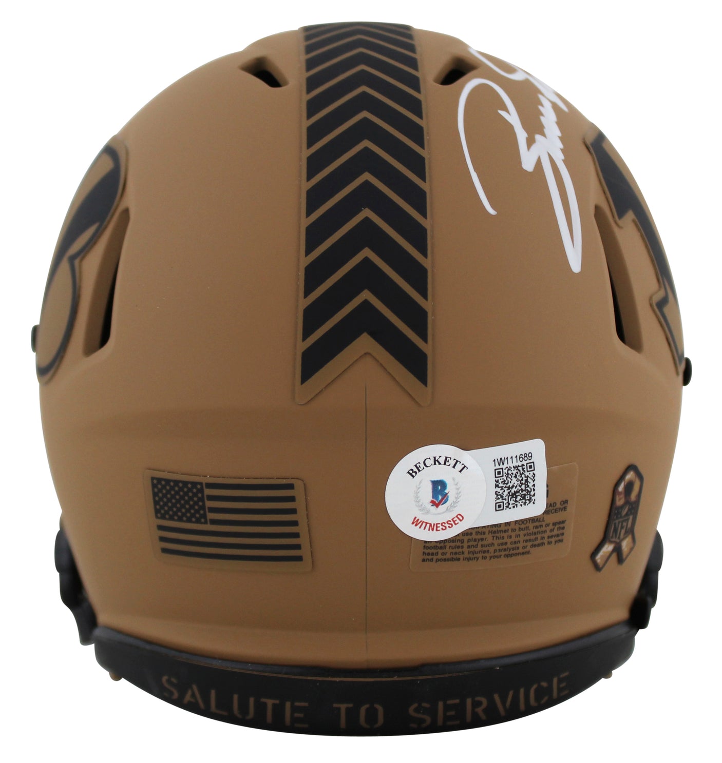 Bengals Boomer Esiason Signed Salute To Service II Speed Mini Helmet BAS Witness
