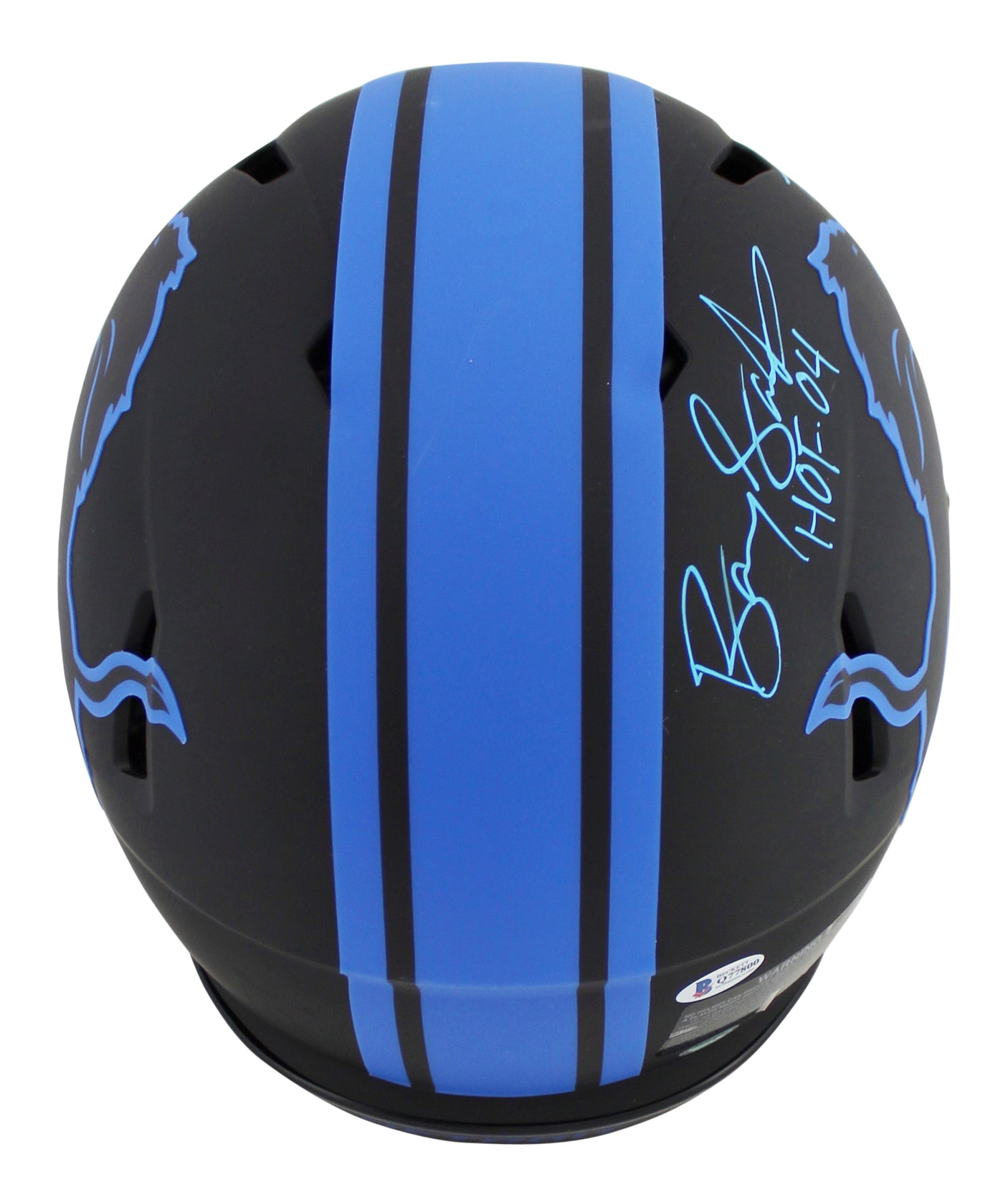 Lions Barry Sanders "2x Insc" Signed Eclipse Proline Full Size Speed Helmet BAS