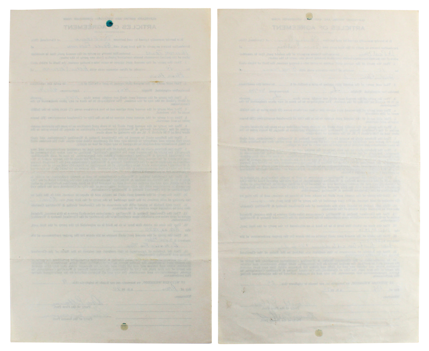 George Foreman & Aaron Eastling Signed 8.5x14 1970 2 Page Fight Contract BAS