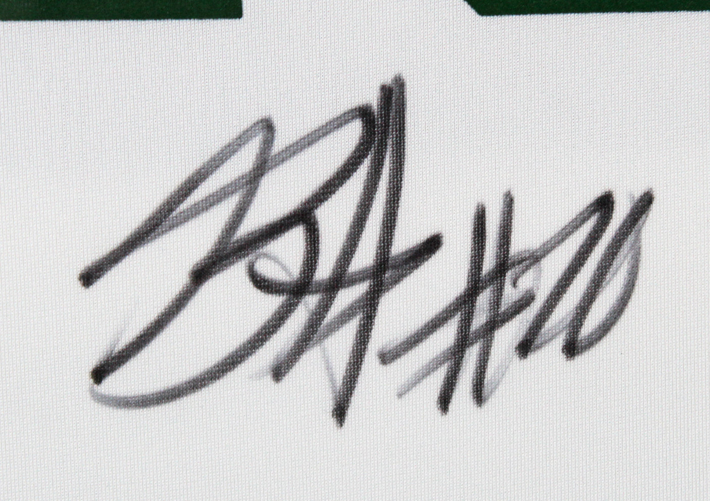 Jets Breece Hall Authentic Signed White Nike Game Framed Jersey Fanatics