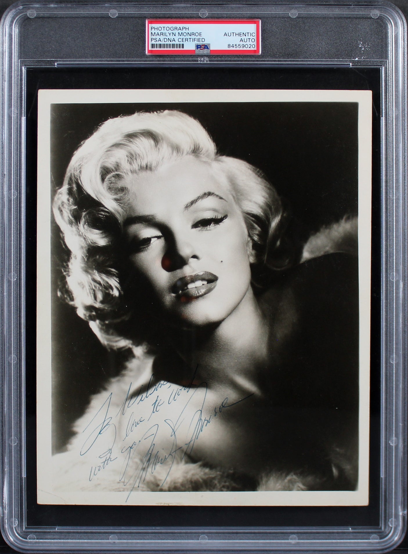 Marilyn Monroe "To Wilson" Authentic Signed 8x10 Photo PSA/DNA Slabbed
